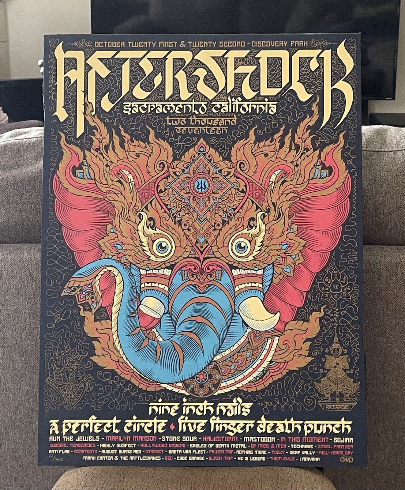 Aftershock Festival 2017 Poster Sacramento CA # 4/300