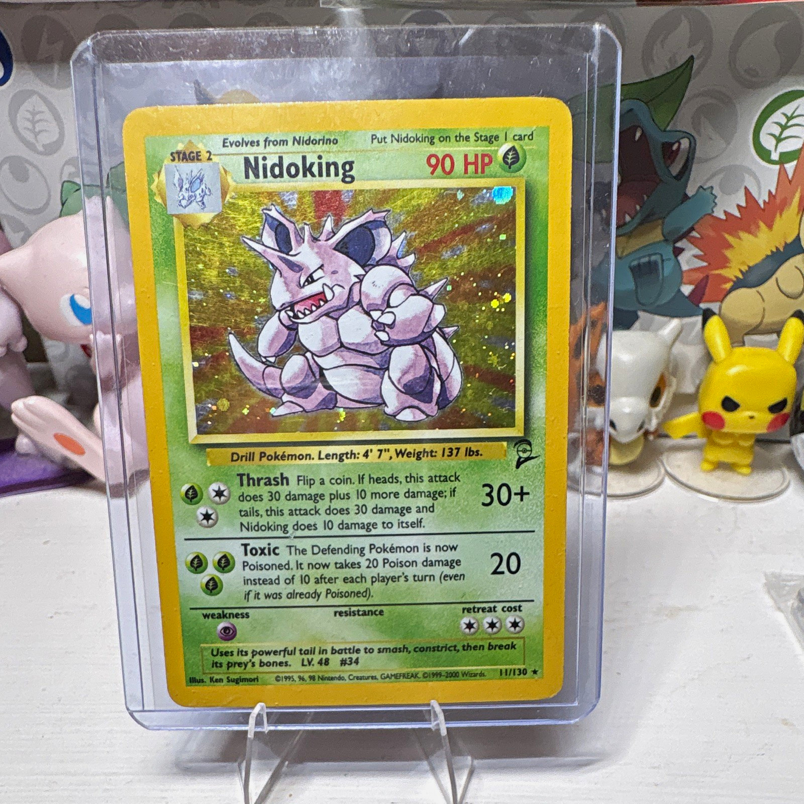 Pokemon TCG Nidoking Holo Rare 011/130 Base Set 2 Stage 2 HP 90 English Pokemon TCG Nidoking Holo Rare 011/130 Base Set 2 Stage 2 HP 90 English