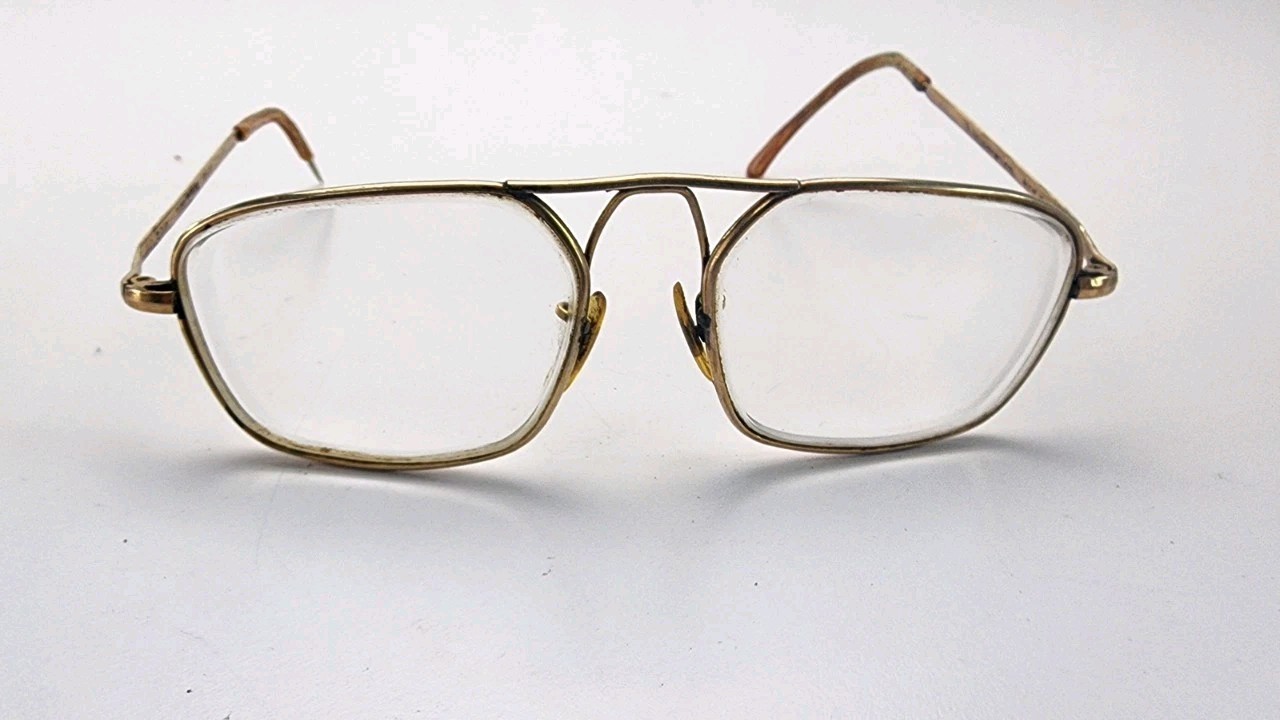 Vtg American Optical 1-10 12K GF GOLD Aviator Pilot Eyeglasses Vietnam Military Vtg American Optical 1-10 12K GF GOLD Aviator Pilot Eyeglasses Vietnam Military