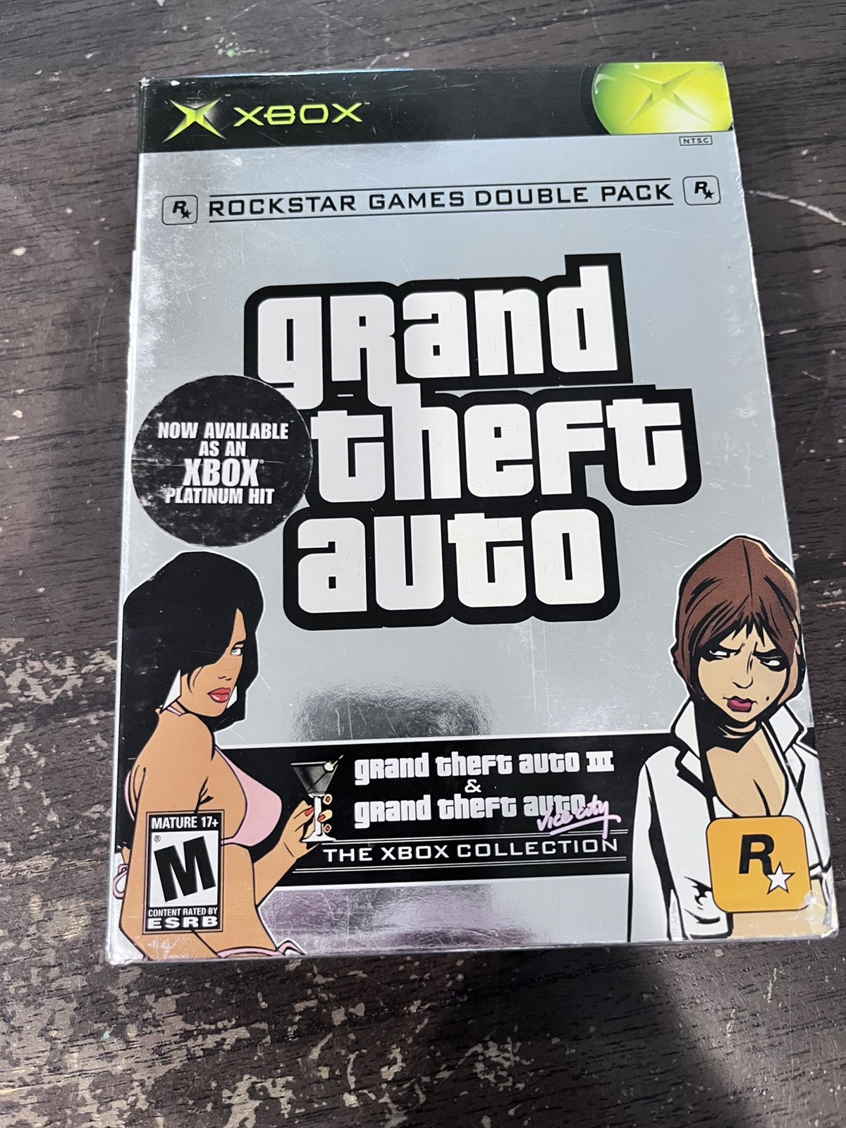 (actually rare) Xbox Grand Theft Auto Double Pack PLATINUM HITS sticker PH discs