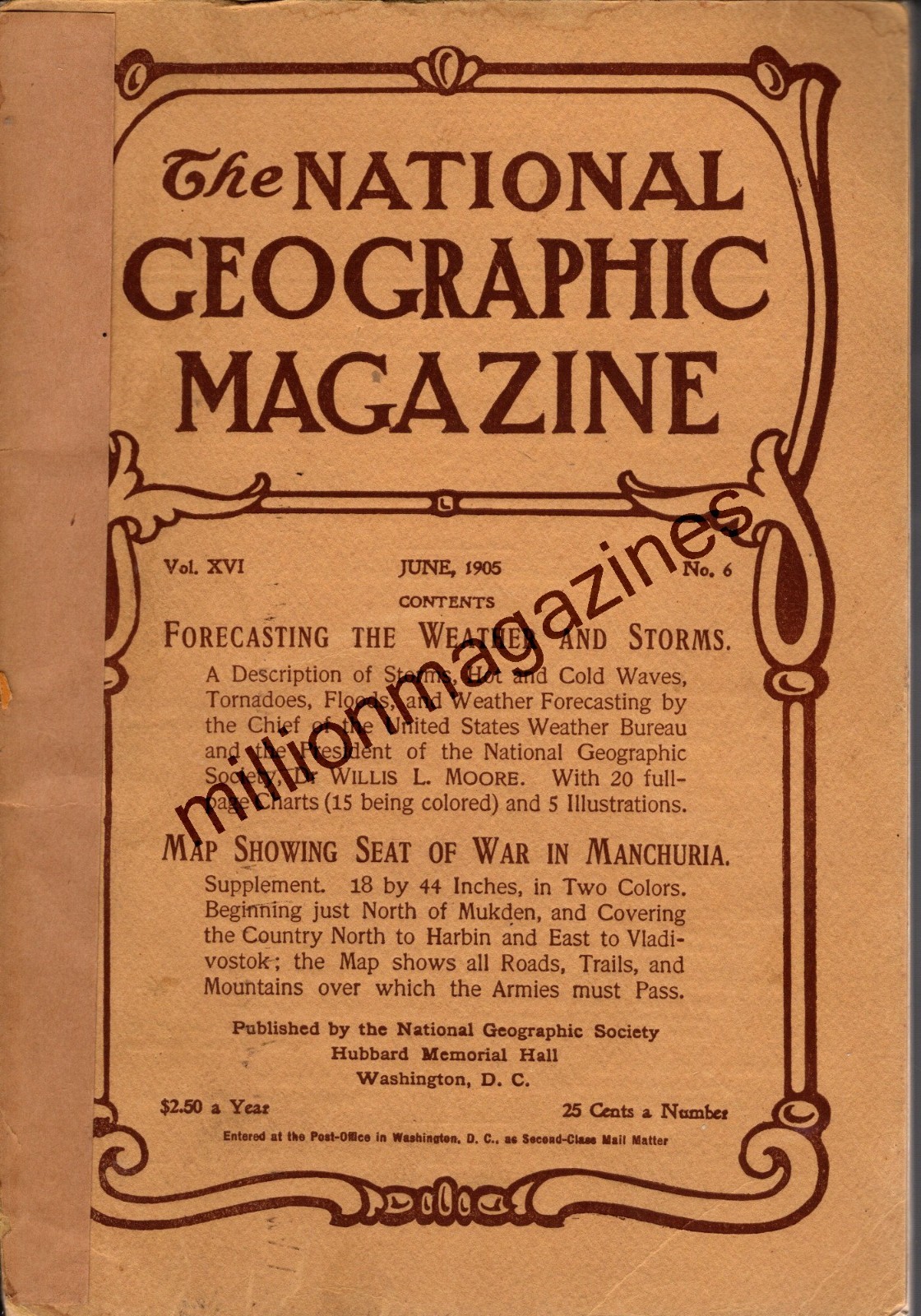 1905 National Geographic June Forcasting weather & storms;Manchuria war with Map 1905 National Geographic June Forcasting weather & storms;Manchuria war with Map
