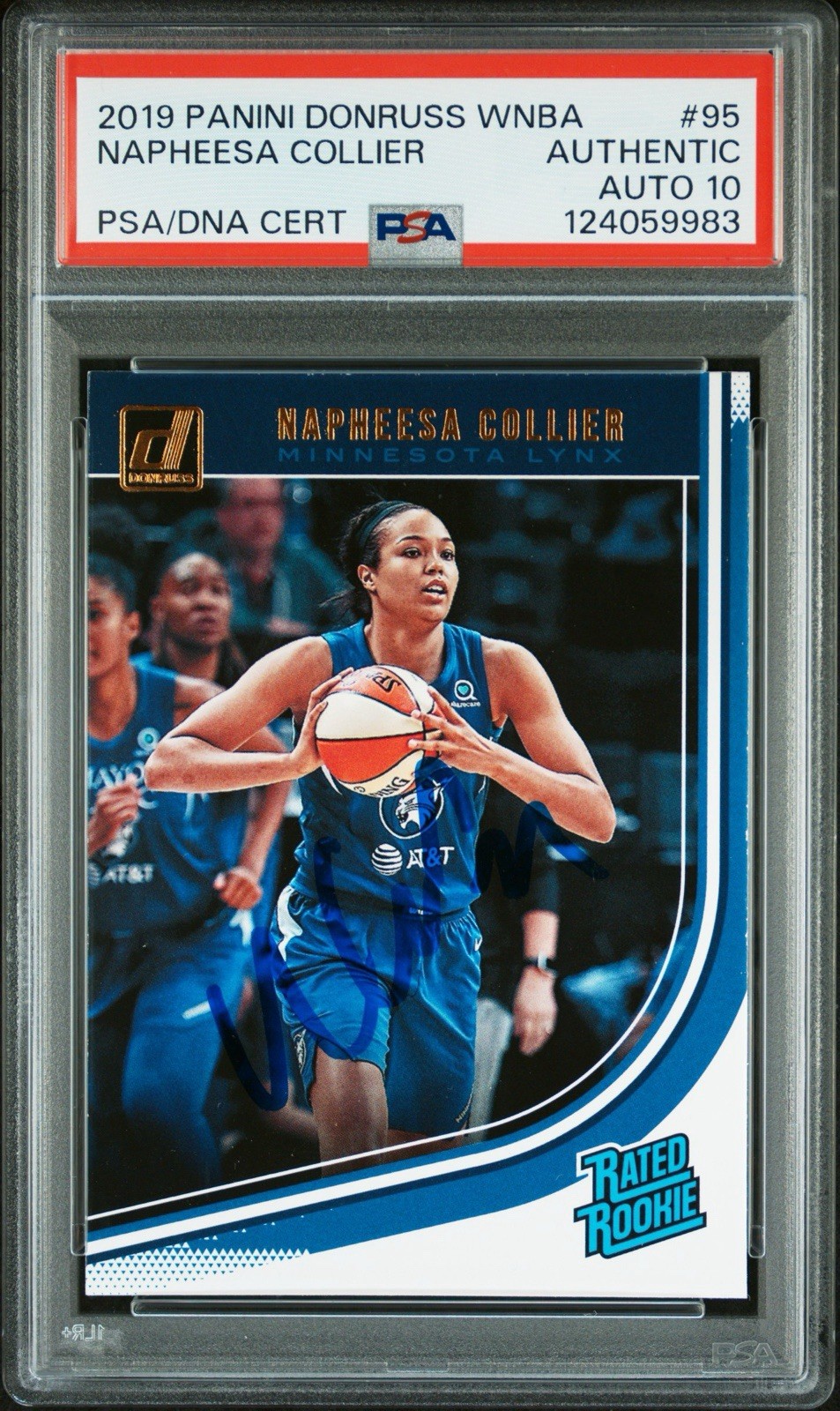 2019 DONRUSS ROOKIE  AUTO SIGNED NAPHEESA COLLIER LYNX MVP PSA DNA AUTO PSA 10