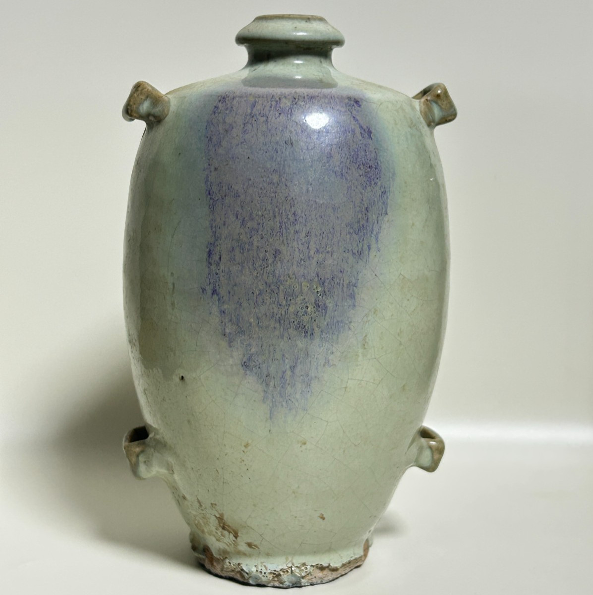 Chinese antique old porcelain Jun kiln blue-glazed vase