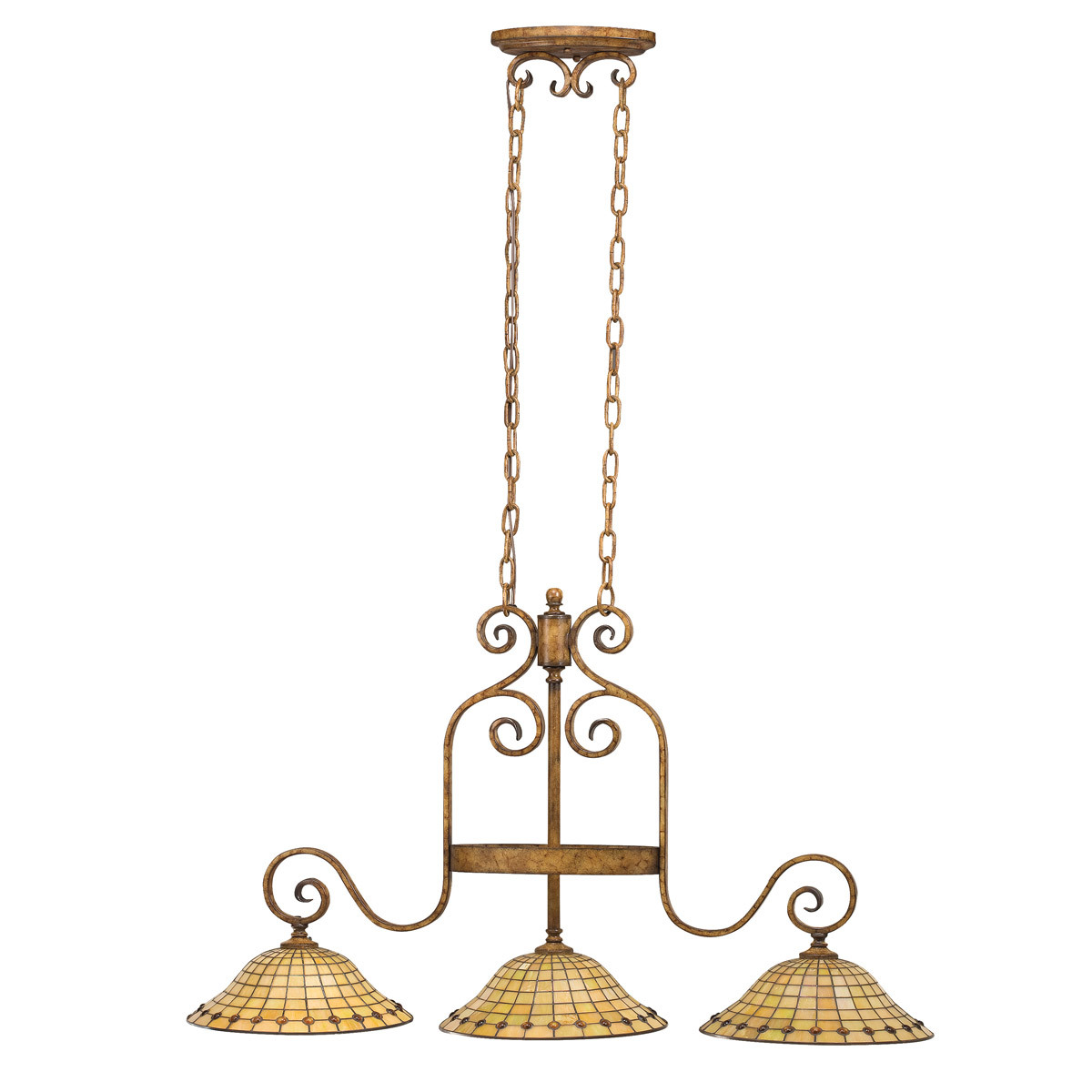  Kichler 65299 Mottled Pecan 3 Light Westerly Chandelier/Island Light $855