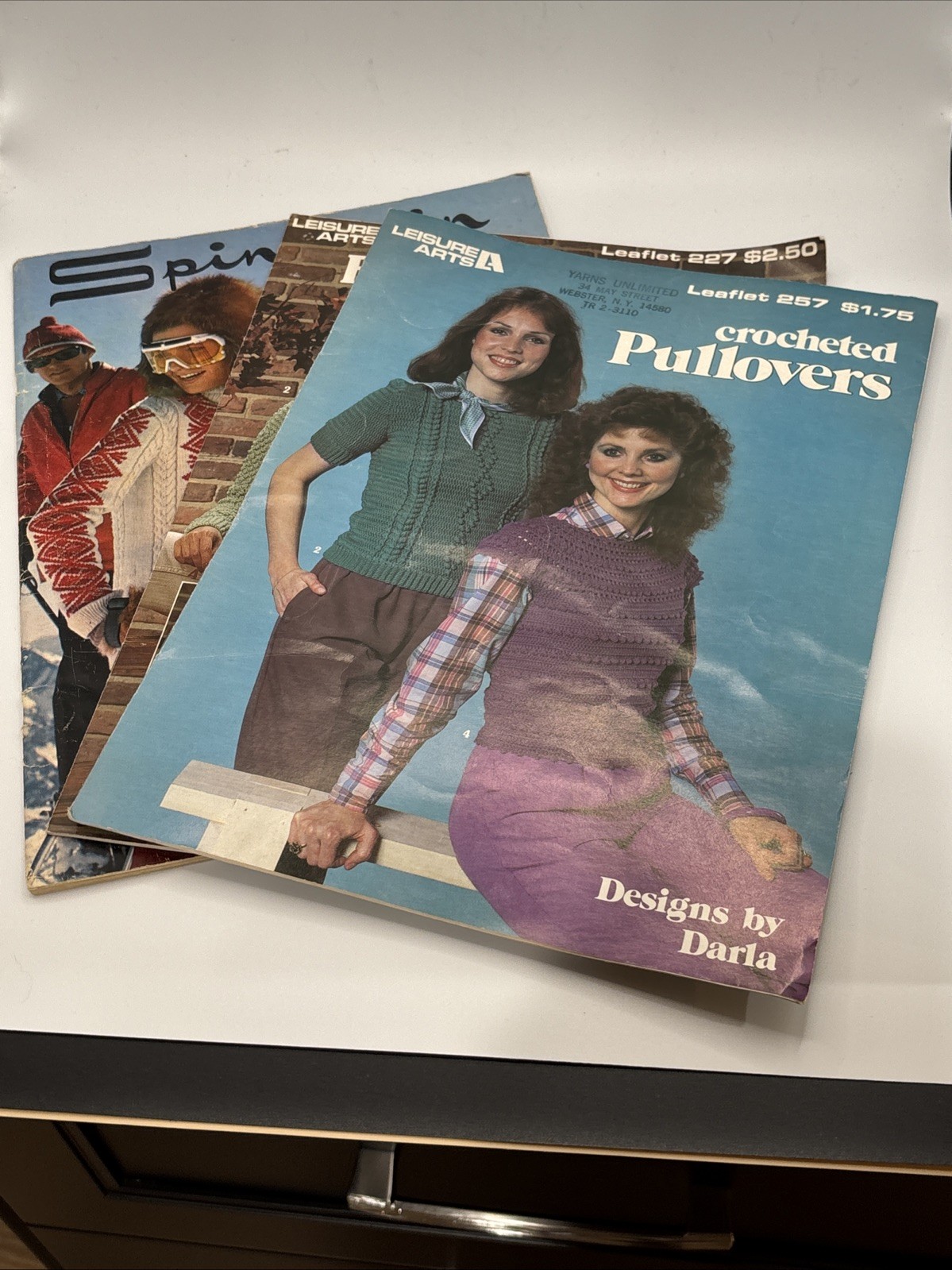 Vintage 1970s-80s Knit & Crochet Sweater Pattern Leisure Arts & Spinnerin Lot 3 Vintage 1970s-80s Knit & Crochet Sweater Pattern Leisure Arts & Spinnerin Lot 3