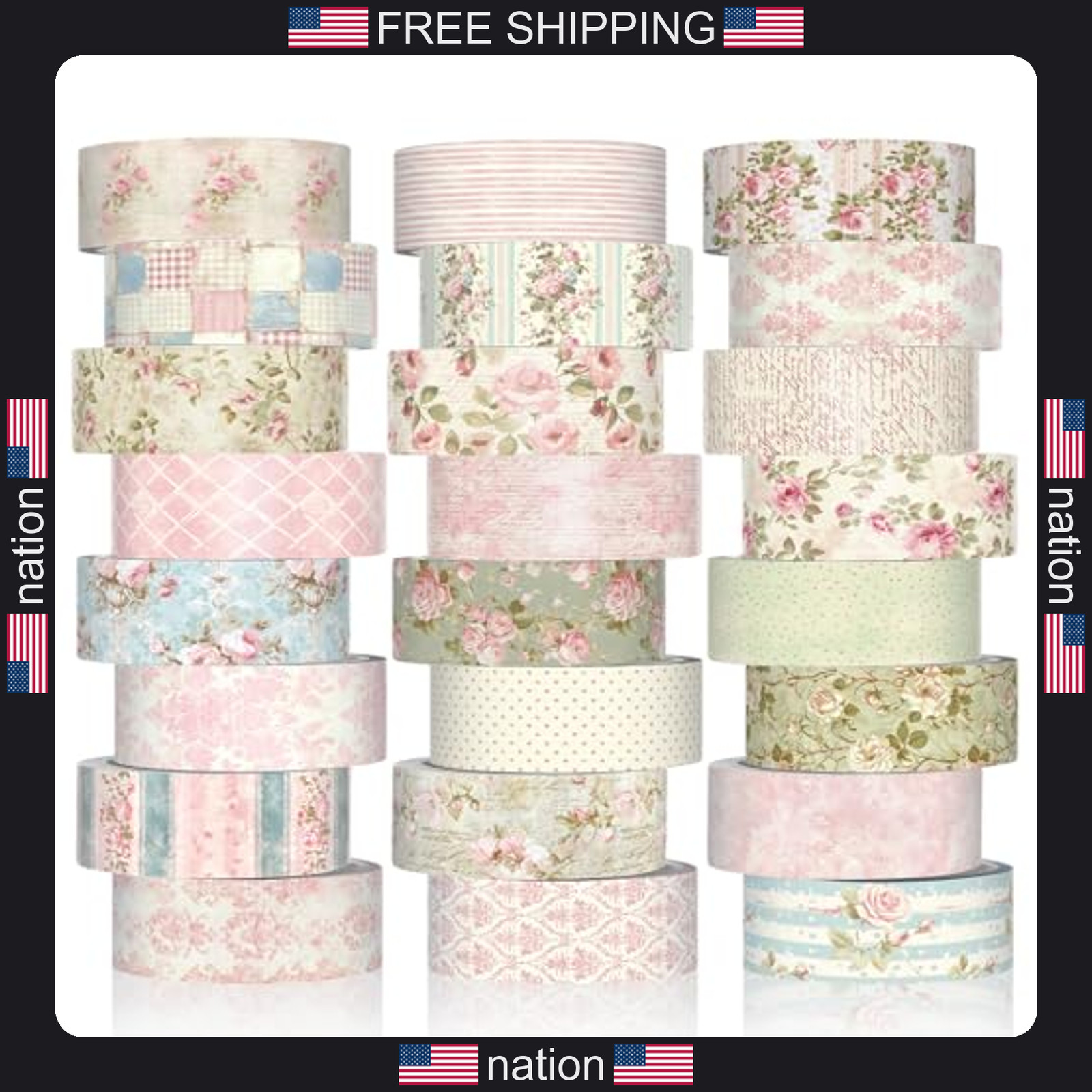 Gueevin 24 Rolls Watercolor Floral Washi Tape Set 15 mm Seasonal Flower Gueevin 24 Rolls Watercolor Floral Washi Tape Set 15 mm Seasonal Flower