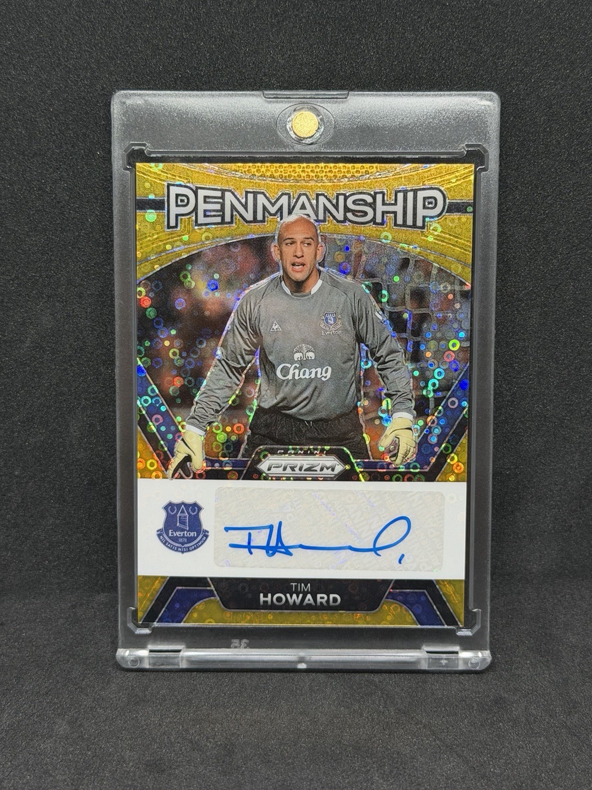 Tim Howard penmanship gold disco auto /10 2023-24 Panini Soccer