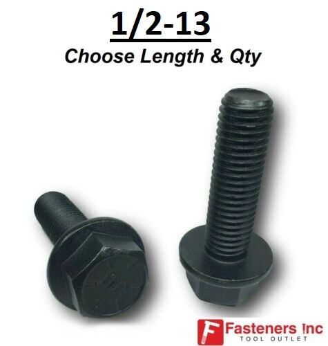 1/2-13 Grade 8 Flange Frame Bolt Black Phosphate & Oil (All Sizes & Qty's) 1/2