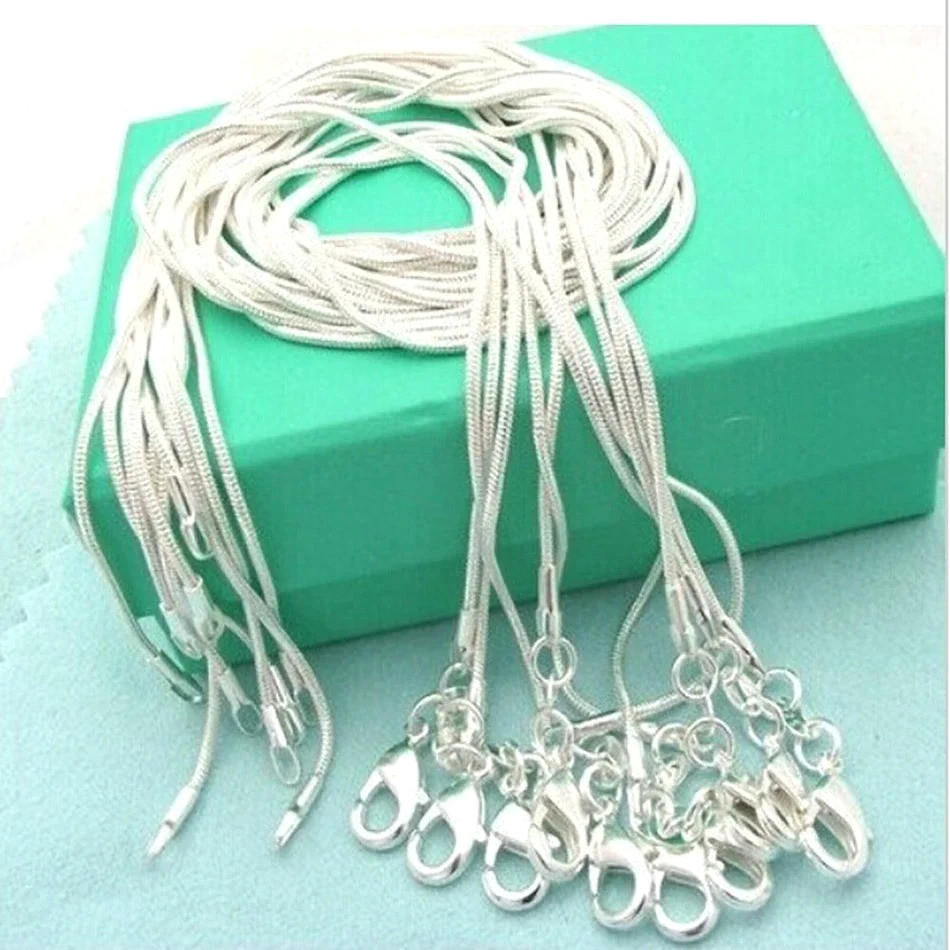 10PCS wholesale 925 sterling solid silver 1MM 18-20inch snake chain necklace USA 10PCS wholesale 925 sterling solid silver 1MM 18-20inch snake chain necklace USA