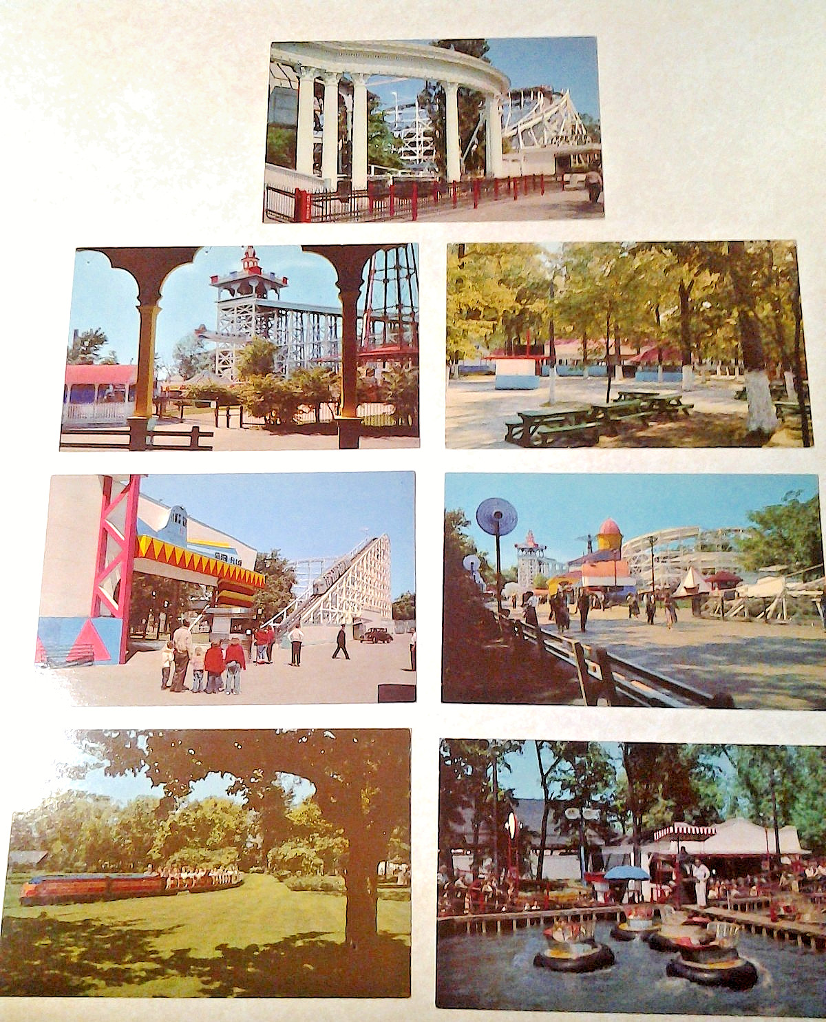 Set of 7 Chicago Illinois RIVERVIEW Amusement Park Attractions    70+ Yrs Old
