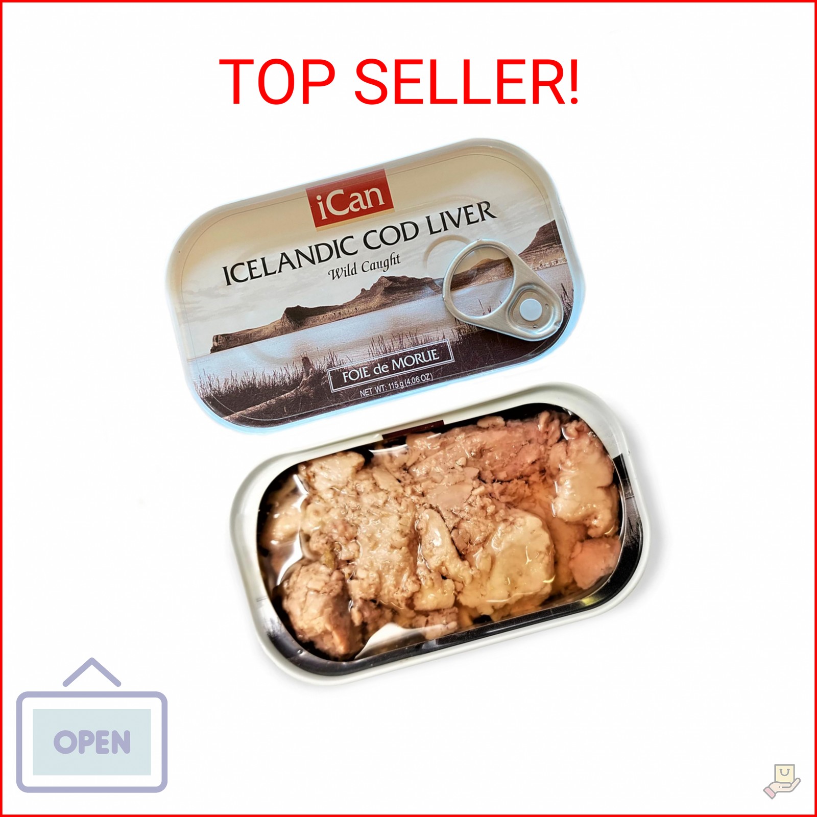 Ican Icelandic Wild Cod Liver Product of Iceland 4.06oz