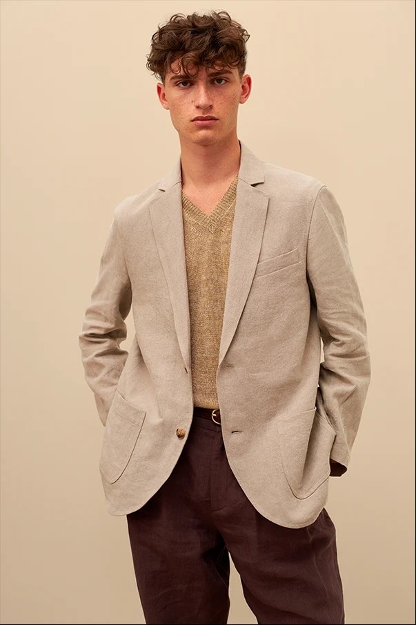 De Bonne Facture Essential Jacket Natural Washed Linen Unlined Made in France