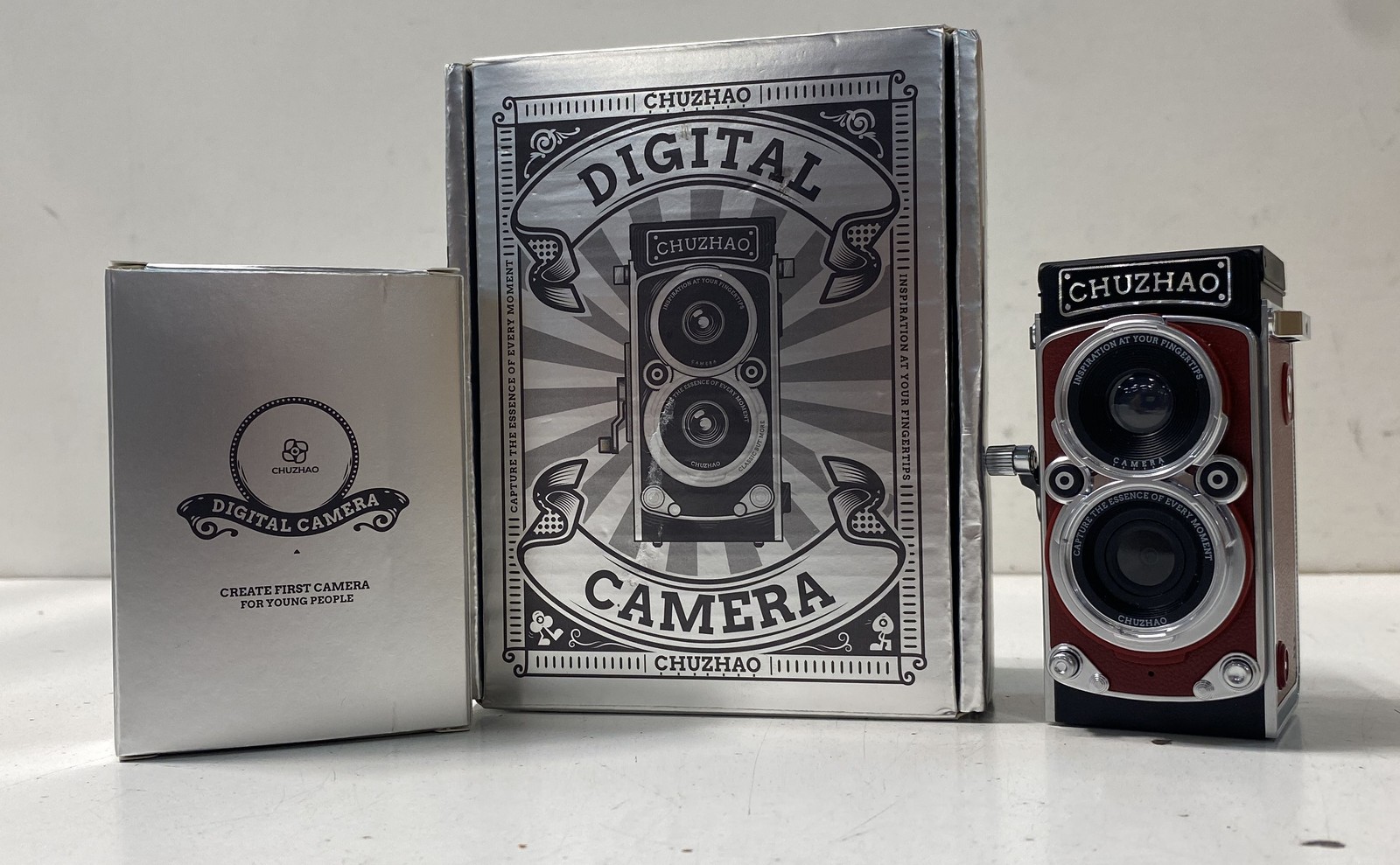 CHUZHAO Digital Camera TLR Style Retro Design Red/Black Tested With Box