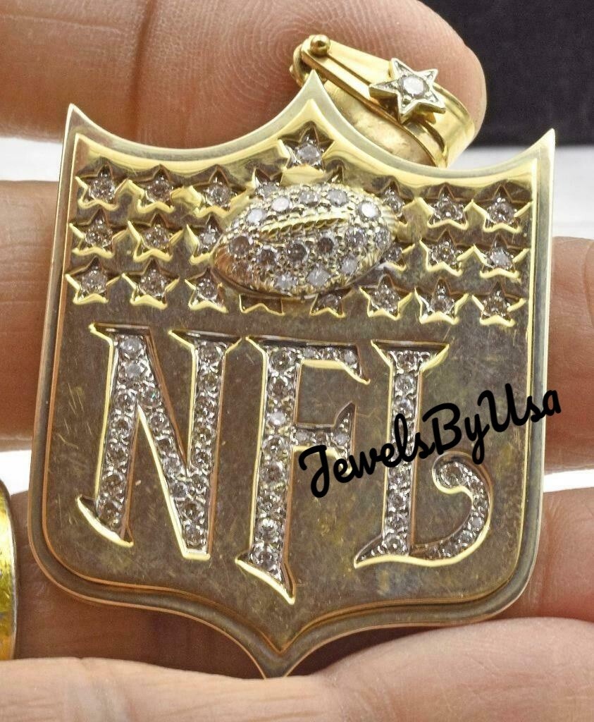 Men\'s Personalize NFL Letter Pendant 2.21ct Tester Passing Moissanite 925 Silver