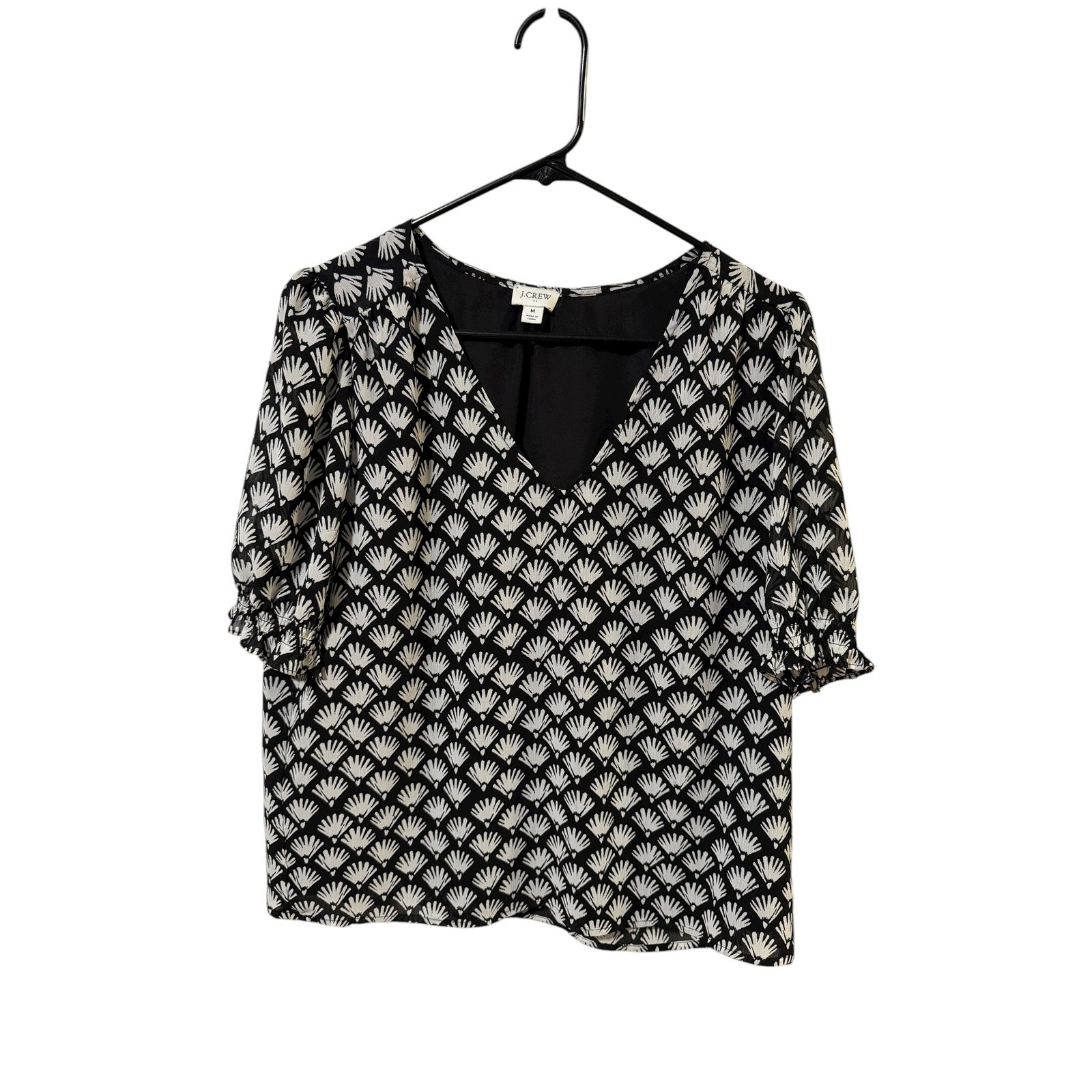 J.Crew Women\'s Size Medium Black Blouse Top