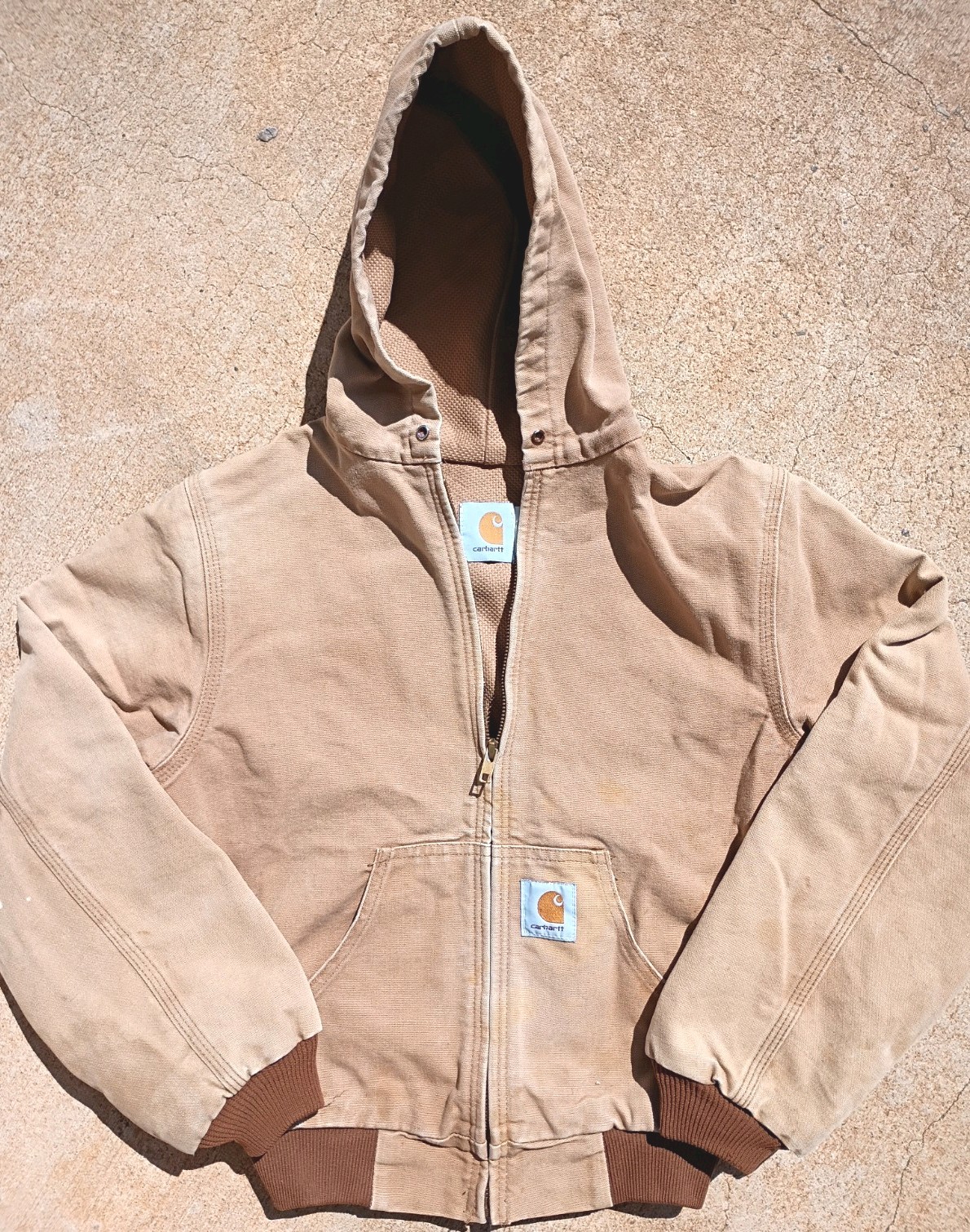 CARHARTT Vintage 90s JR606 Thermal Duck USA Distressed Jacket Kids XL Mens XS S CARHARTT Vintage 90s JR606 Thermal Duck USA Distressed Jacket Kids XL Mens XS S