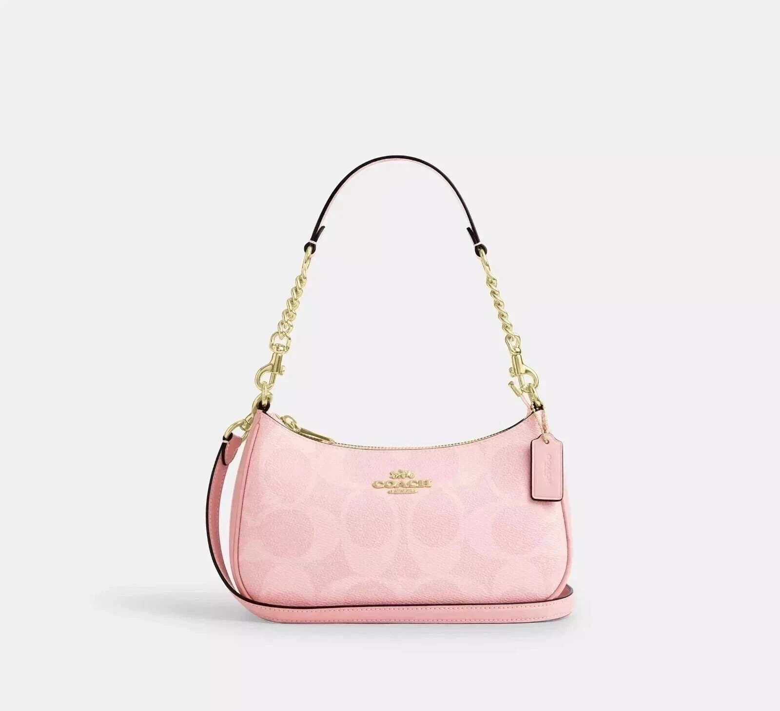 Coach Teri Shoulder Bag In Signature Canvas CAL51 Powder Pink NEW Coach Teri Shoulder Bag In Signature Canvas CAL51 Powder Pink NEW