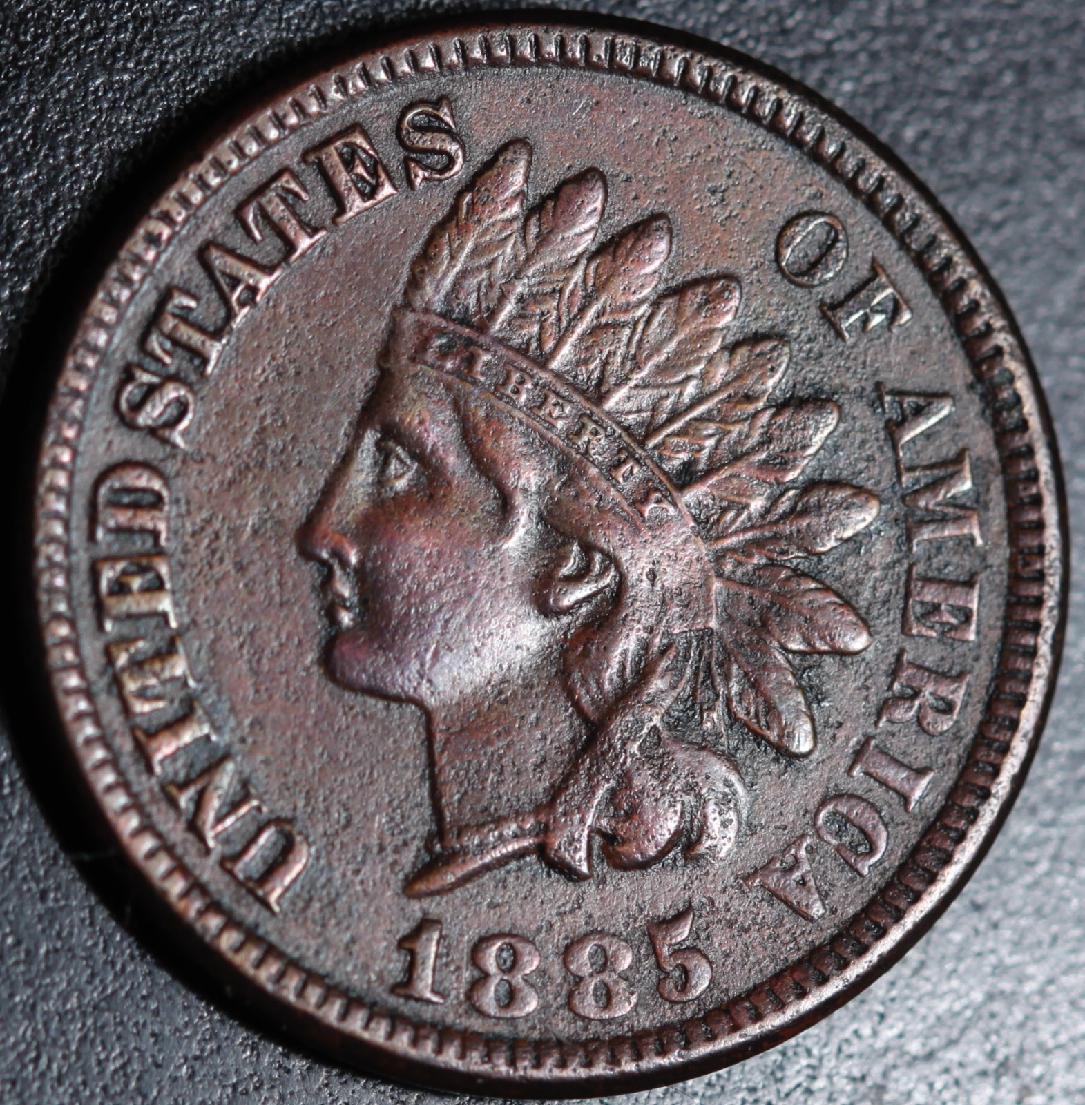 1885 INDIAN HEAD CENT - With FULL LIBERTY - EF XF Details