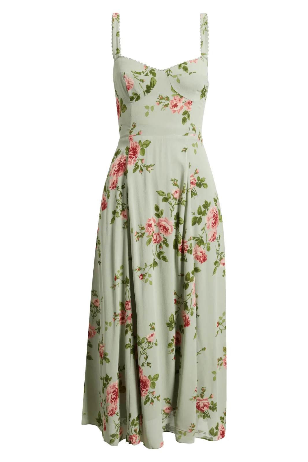 New, Reformation Lela Floral Print Midi Dress in Chorus Sz 8 #MD2409
