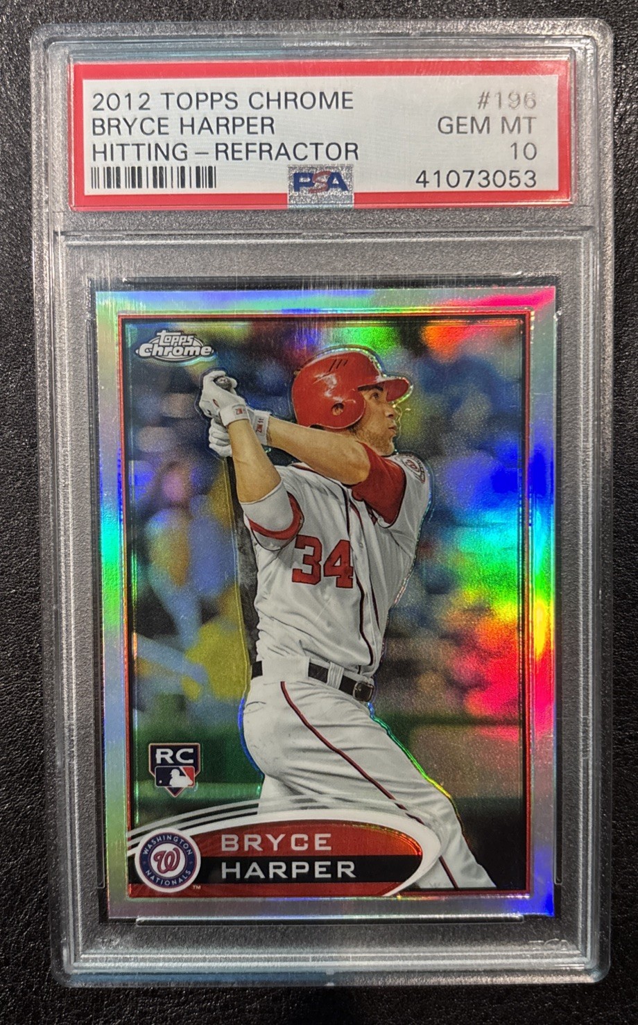 2012 Topps Chrome - Bryce Harper #196 Refractor Rookie -  PSA 10 Gem Mint