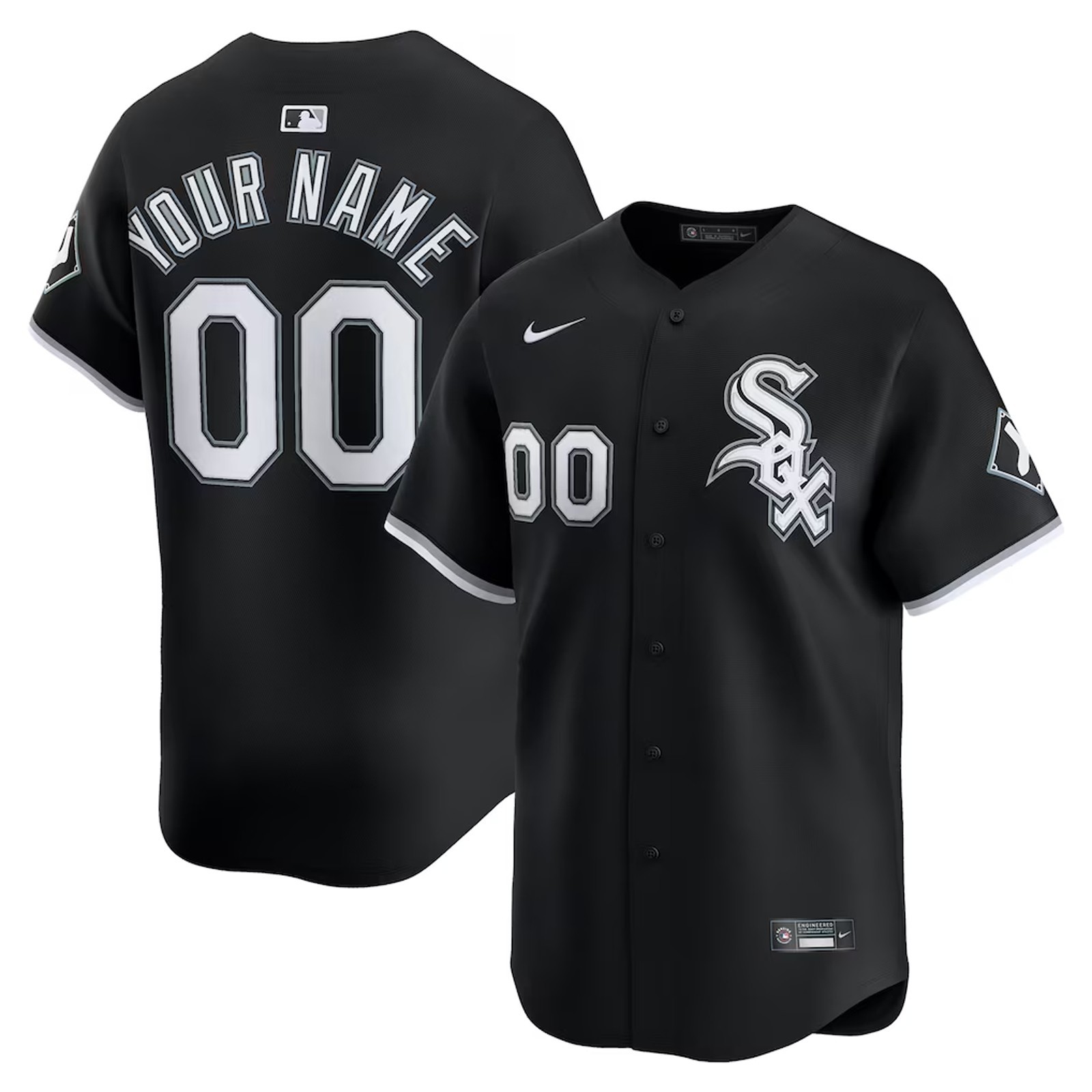Men\'s Chicago White Sox Black Alternate Limited Custom Stitched Men\'s Chicago White Sox Black Alternate Limited Custom Stitched
