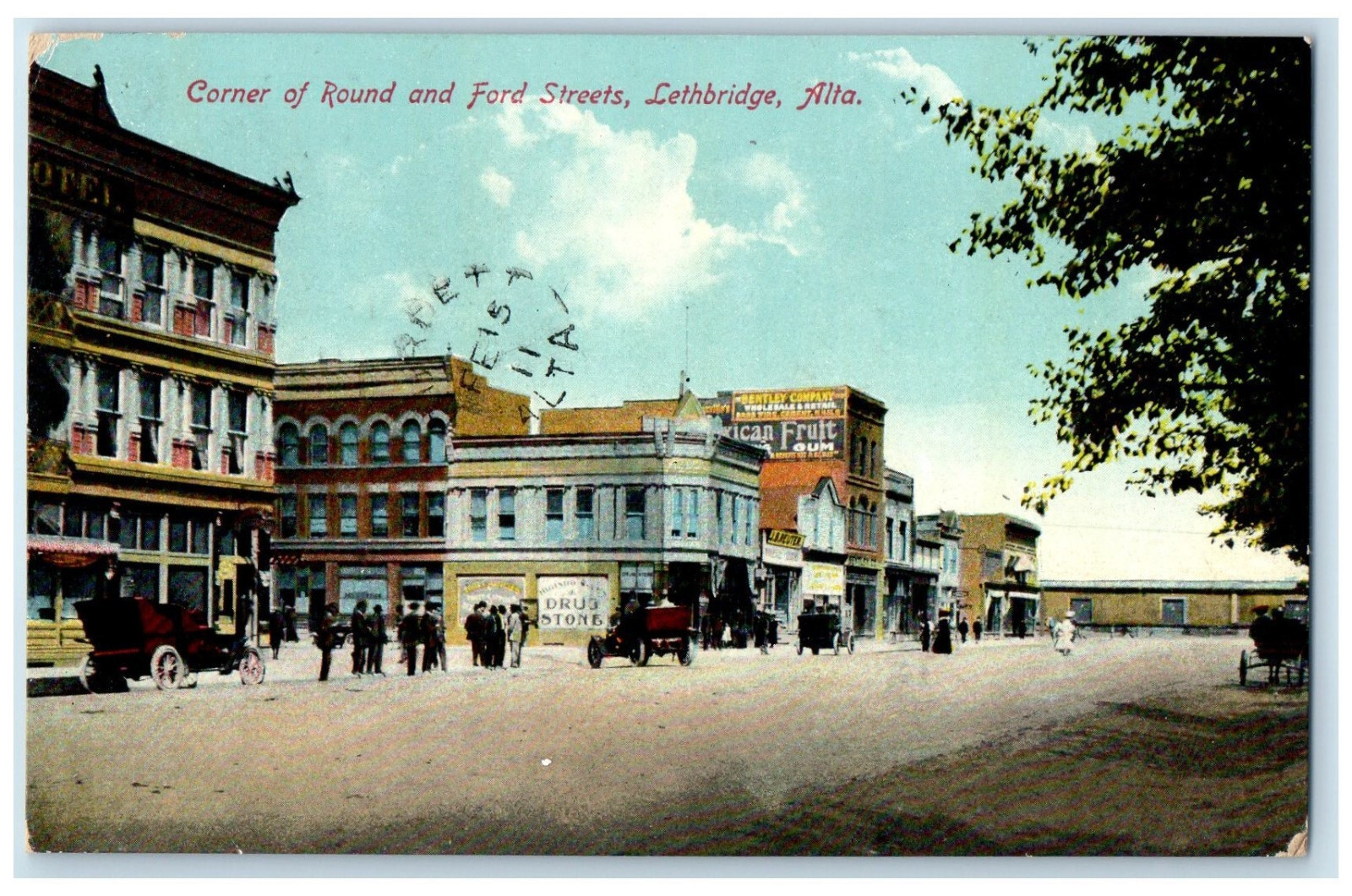 1911 Corner of Round and Ford Streets Lethbridge Alberta Canada Postcard 1911 Corner of Round and Ford Streets Lethbridge Alberta Canada Postcard