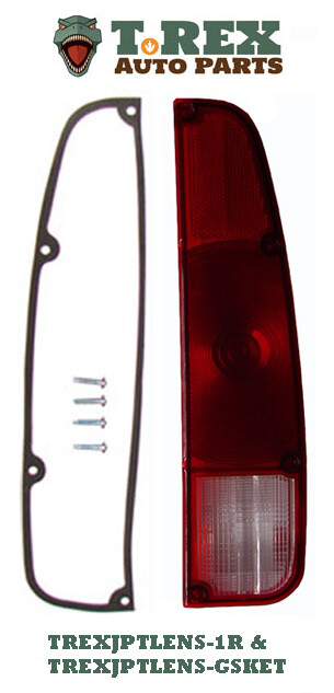 1973 1/2-1988 Jeep J-truck right tail light lens with gasket and 4 screws. 