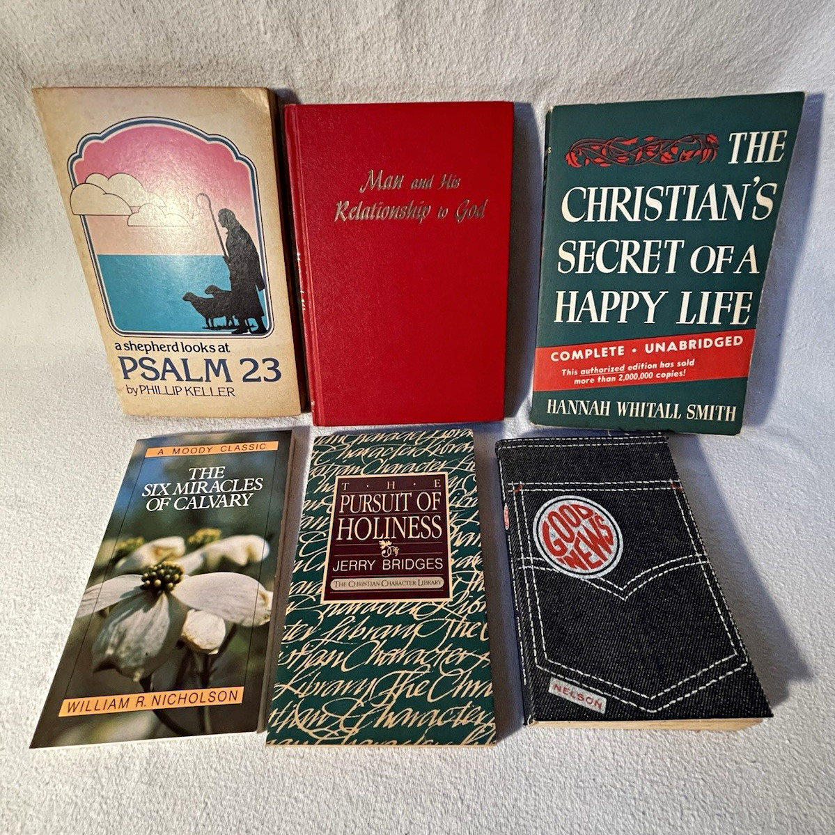 Vintage Christian Book Lot of 6 Good News Pursuit of Holiness Psalm 23 Vintage Christian Book Lot of 6 Good News Pursuit of Holiness Psalm 23