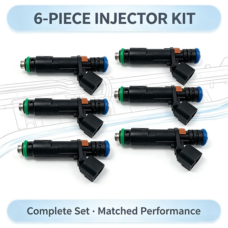 6Pcs Fuel Injectors for Ford F‑150 2005‑2008 V6 4.2L 5C3Z9F593DC FJ869 800-1905N