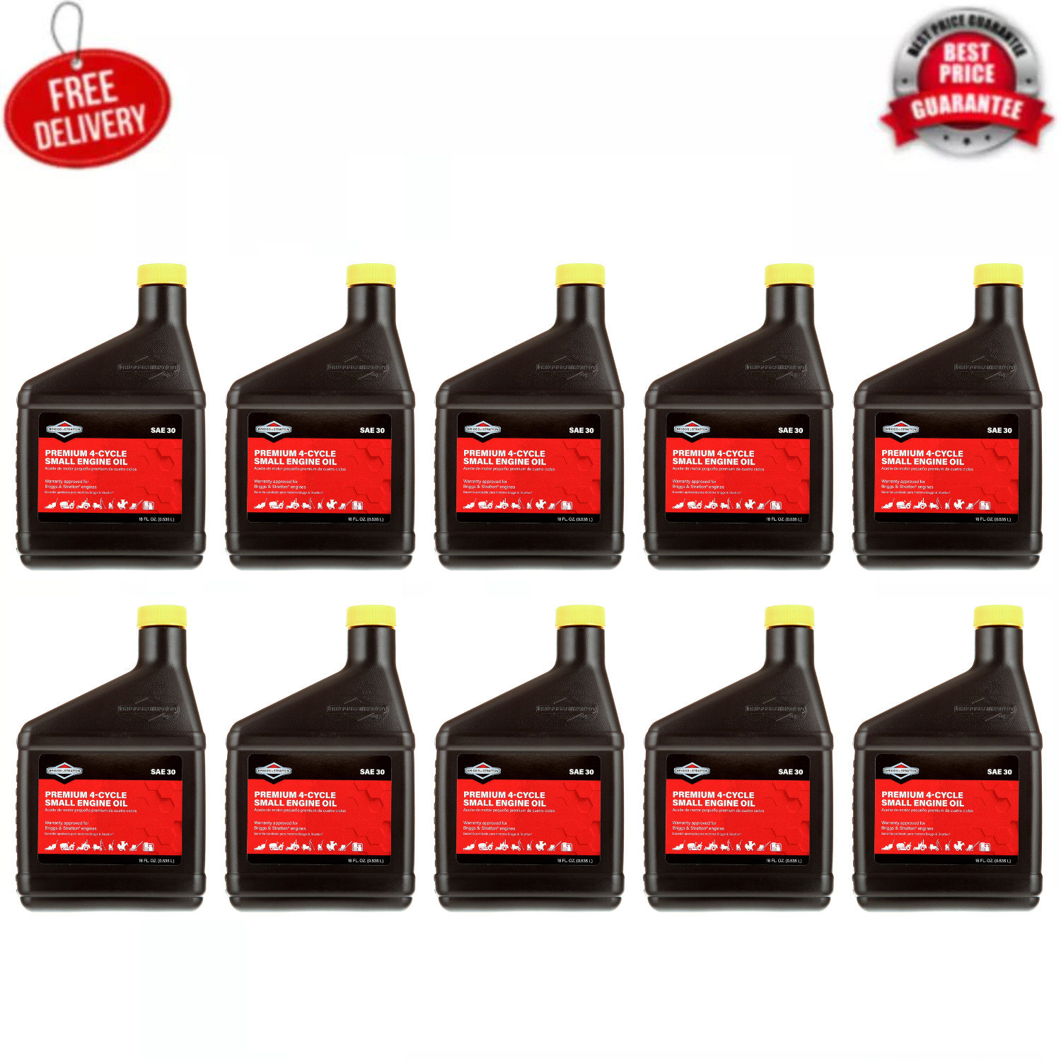 Briggs & Stratton 100005 SAE 30W 4-Cycle Engine Oil, 18 oz. Bottle ( Pack of 10) Briggs & Stratton 100005 SAE 30W 4-Cycle Engine Oil, 18 oz. Bottle ( Pack of 10)