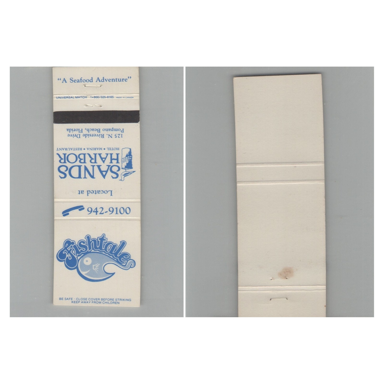 Matchbook Cover Fishtales Restaurant Pompano Beach FL