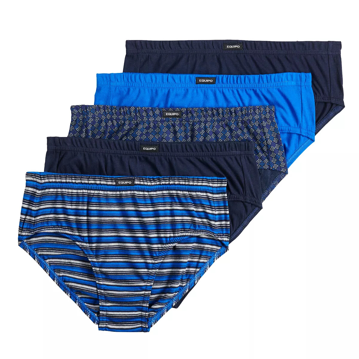 Men's Equipo 5-pack  low rise Briefs (Assorted Blue) NO FLY