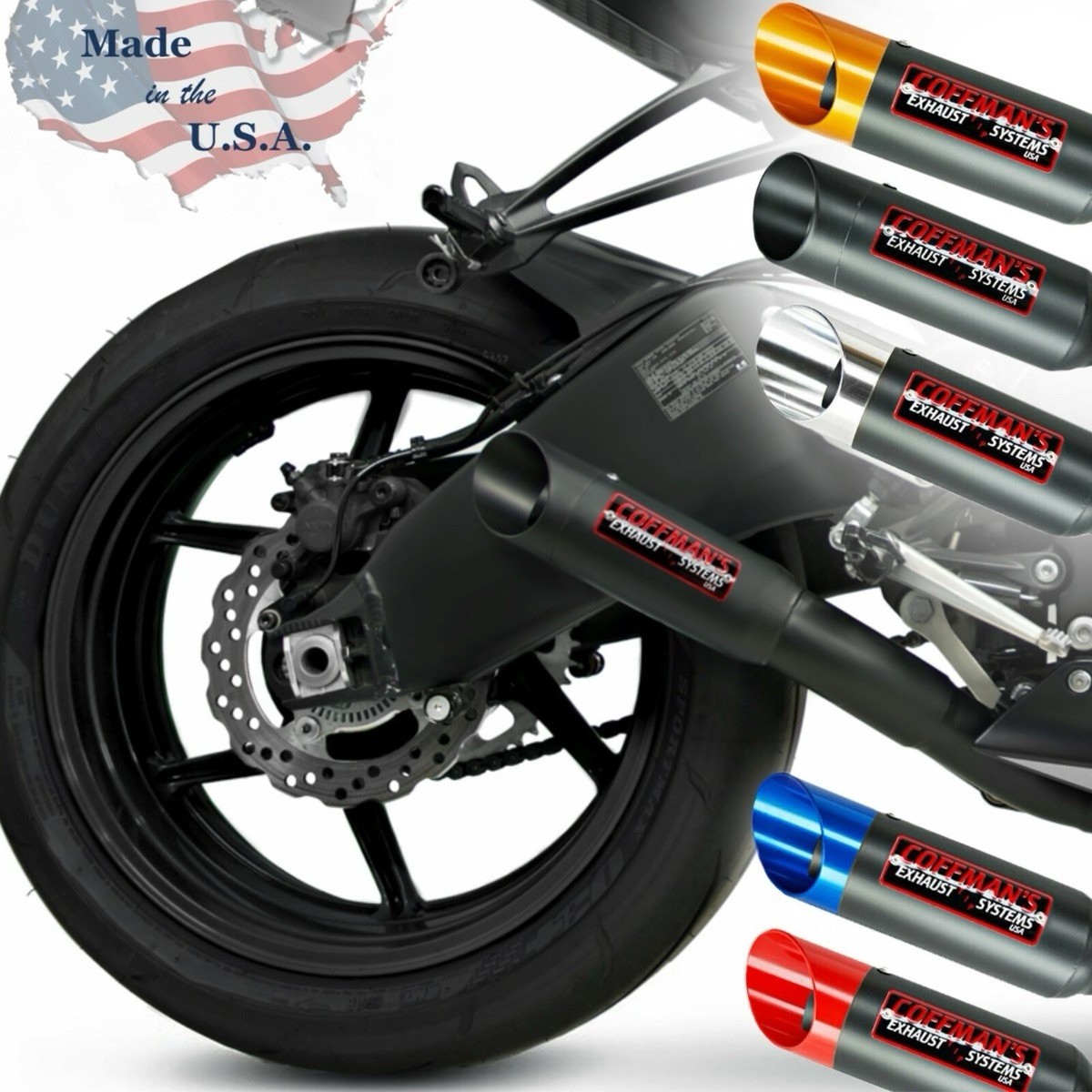 2009 - 2026 Kawasaki ZX-6R 636 Coffmans Shorty Exhaust (Red tip) 2009 - 2026 Kawasaki ZX-6R 636 Coffmans Shorty Exhaust (Red tip)