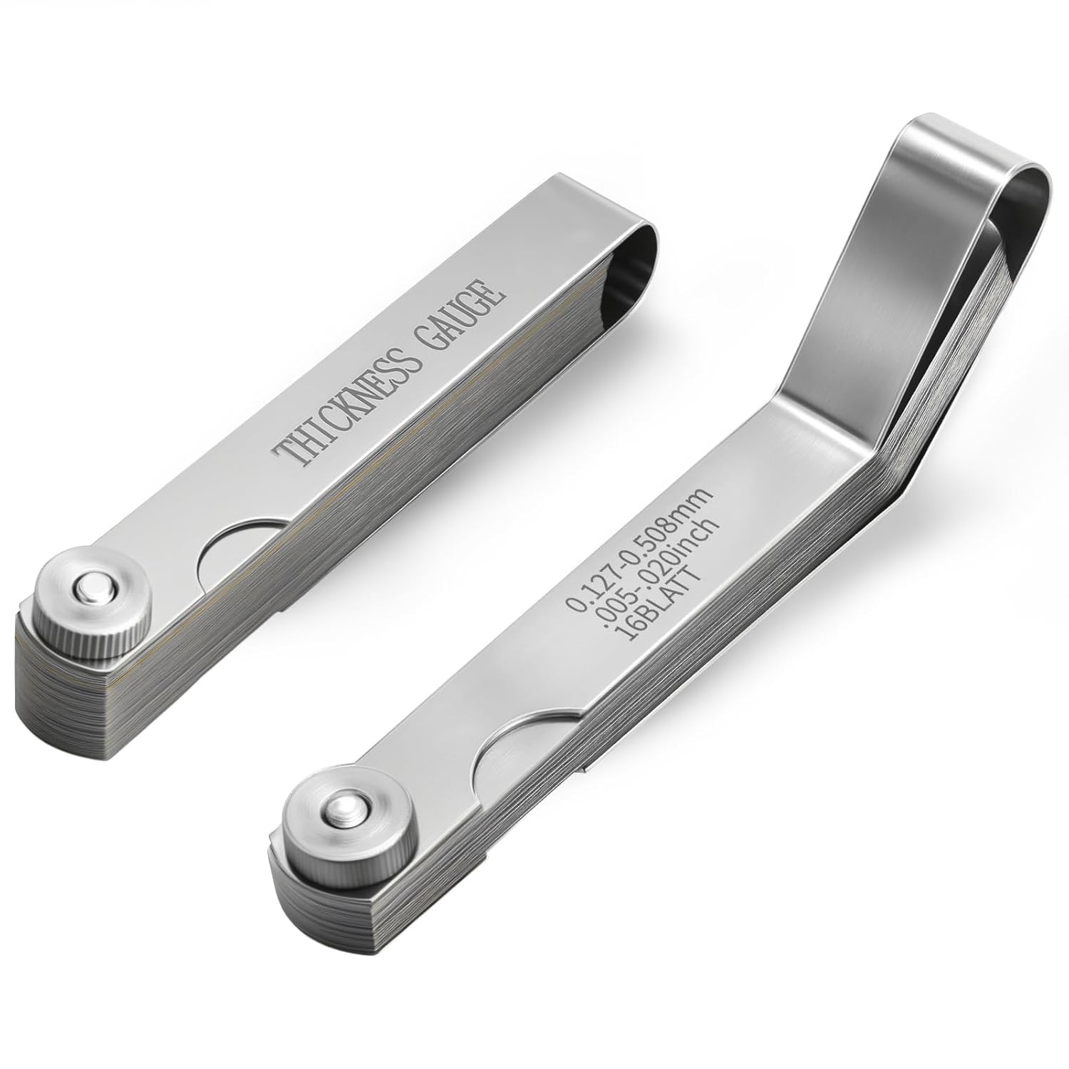 2PCS Feeler Gauges Set - Stainless Steel Feeler Gauges for Valves, Standard SAE