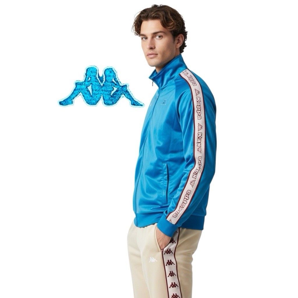 KAPPA Men’s 222 Banda Anniston Slim Fit Track Jacket Teal Beige Men’s Sz XL KAPPA Men’s 222 Banda Anniston Slim Fit Track Jacket Teal Beige Men’s Sz XL
