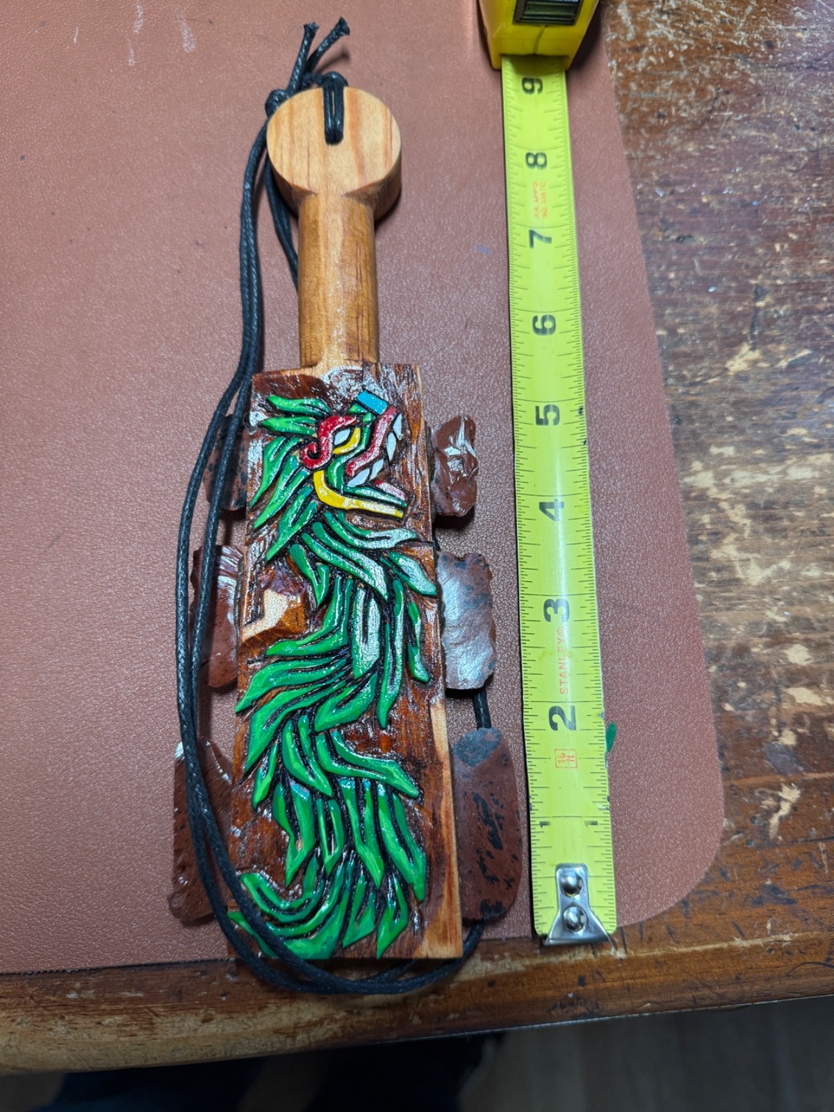 Small Macuahuitl Aztec, KUKULKAN, QUETZALCOATL, Brwn Obsidian Blades, Mexica Small Macuahuitl Aztec, KUKULKAN, QUETZALCOATL, Brwn Obsidian Blades, Mexica