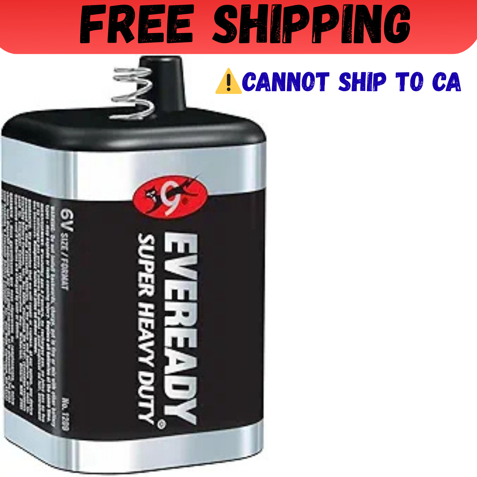 EVEREADY 6V Battery, Super Heavy Duty 6 Volt Battery, 1 Count EVEREADY 6V Battery, Super Heavy Duty 6 Volt Battery, 1 Count