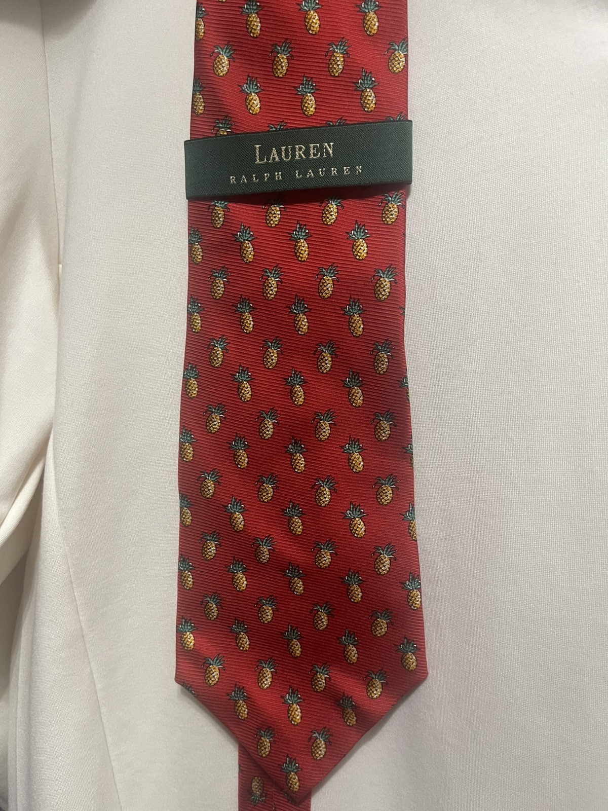 VTG Polo Ralph Lauren silk Tie Made in USA Pineapple pattern NWT VTG Polo Ralph Lauren silk Tie Made in USA Pineapple pattern NWT