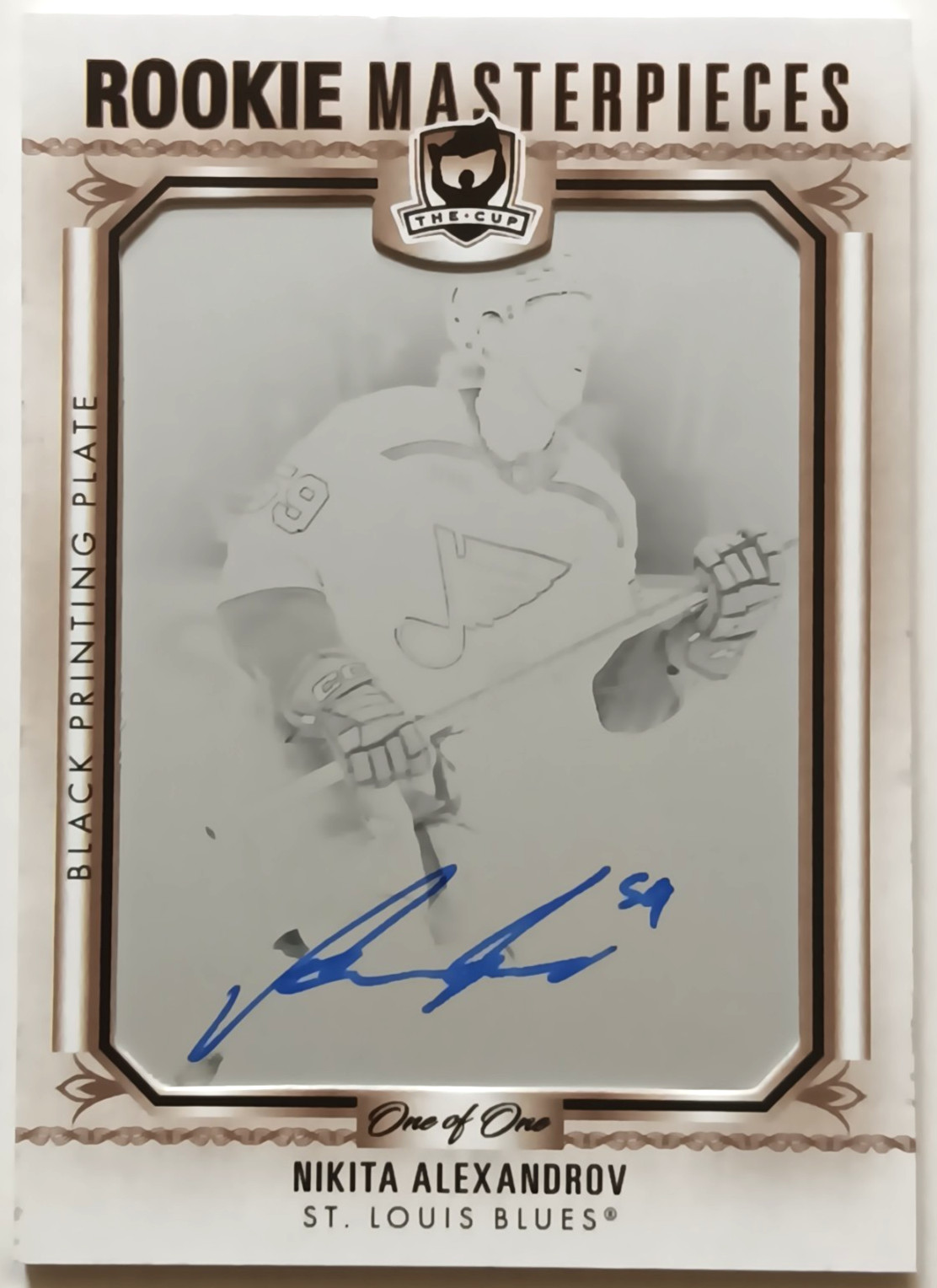 2022-23 UD The Cup Rookie Masterpieces Printing Plate Auto Nikita Alexandrov 1/1