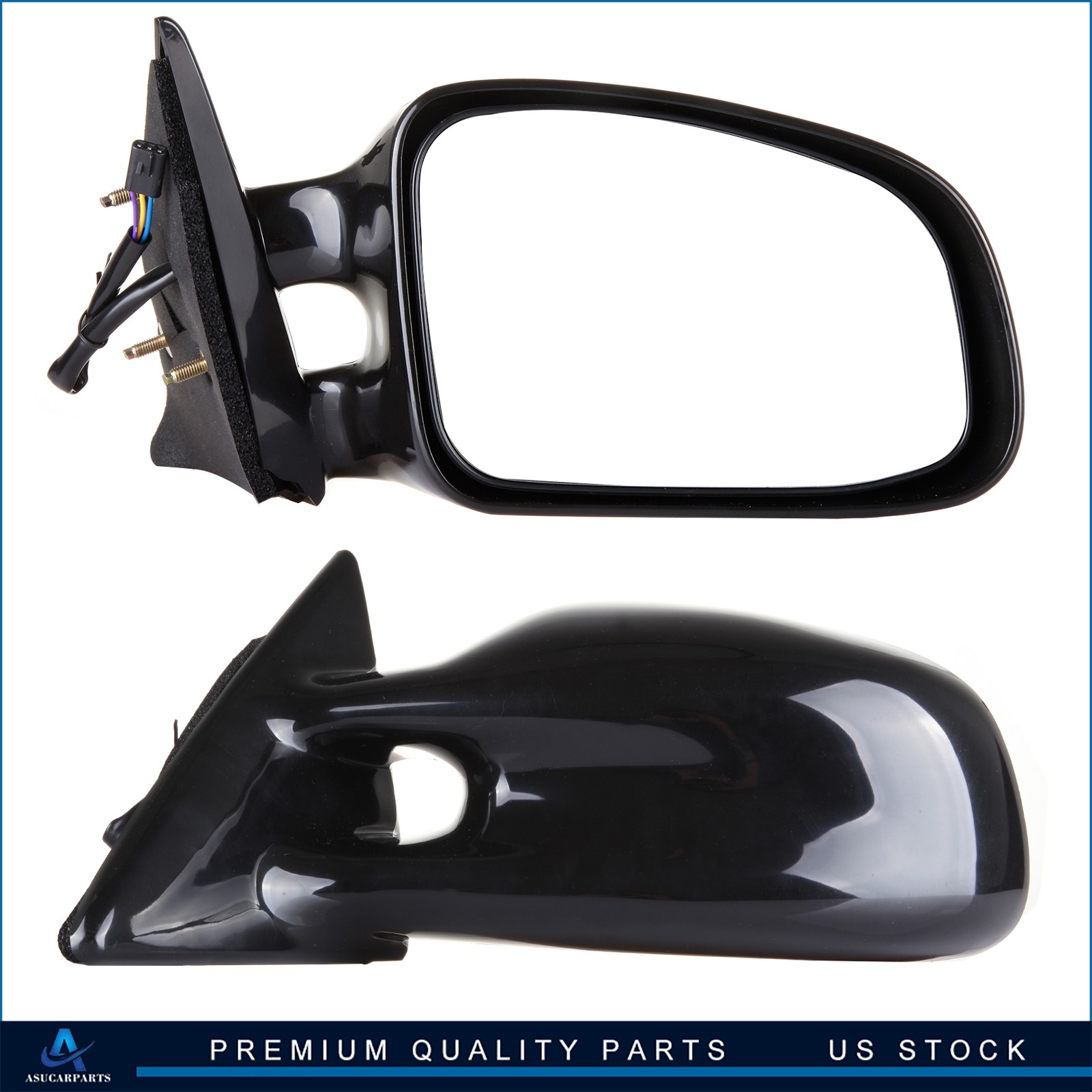 ?Black Power Side View Mirrors Left & Right Pair Set For 99-03 Pontiac Grand Am