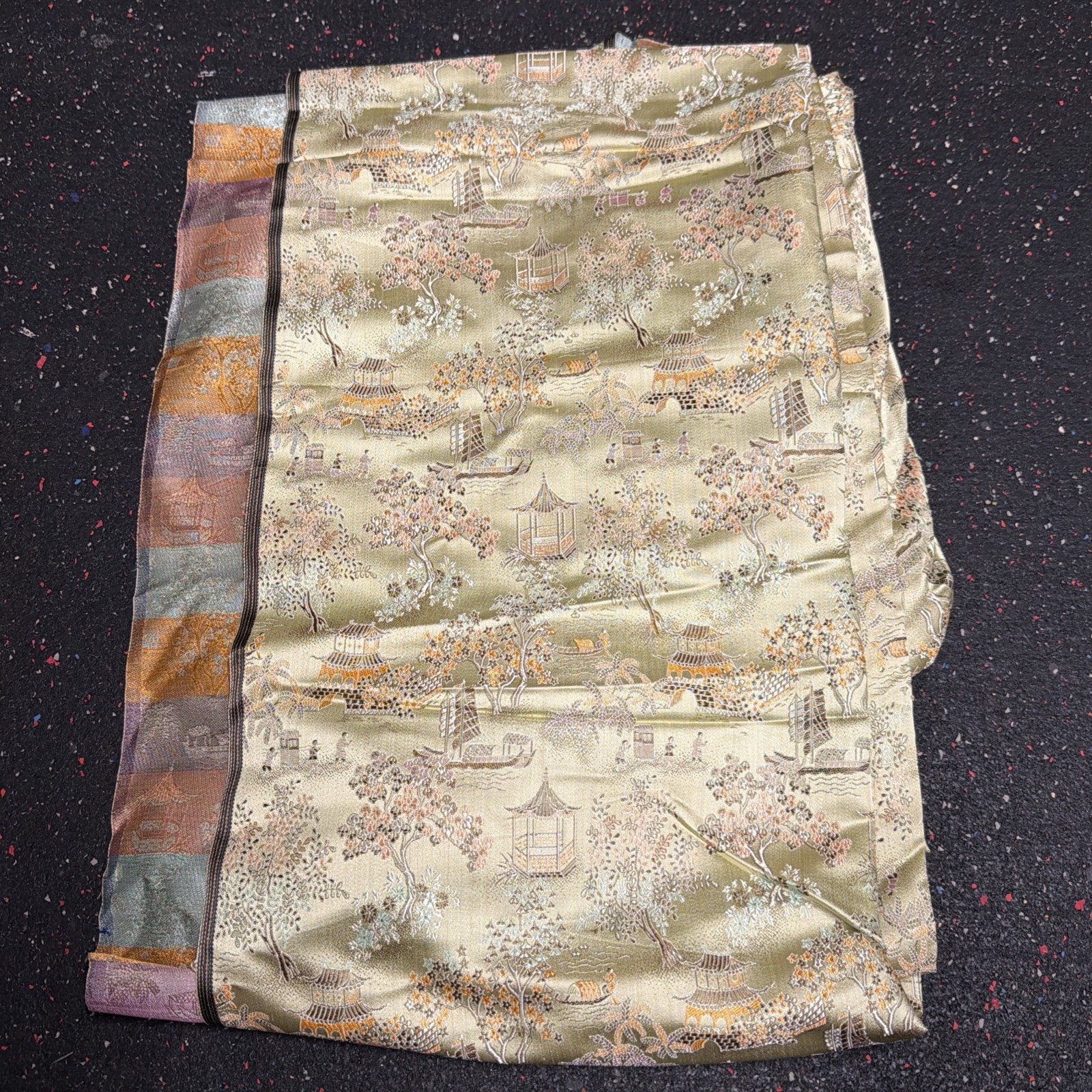 Antique Traditional Japanese Maru-Obi Fukuro-obi Belt with Gold Thread 192” Antique Traditional Japanese Maru-Obi Fukuro-obi Belt with Gold Thread 192”