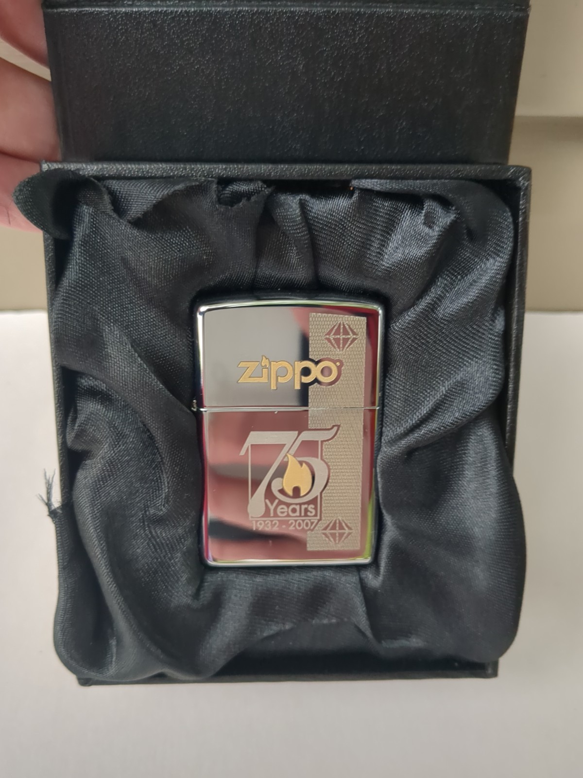 ZIPPO - 75TH ANNIVERSARY LIGHTER - 1932-2007 - NIB - UNFIRED ZIPPO - 75TH ANNIVERSARY LIGHTER - 1932-2007 - NIB - UNFIRED