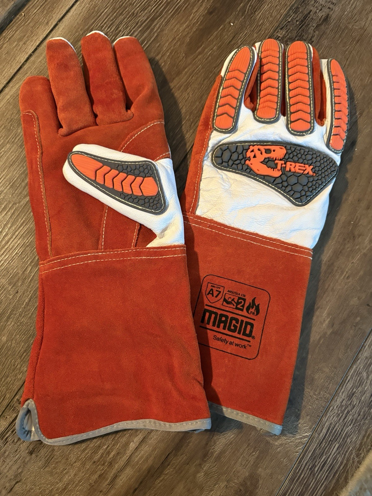 Magid T-REX Flame Resistant Split Leather Impact Level 2 Welder Gloves ANSI XXL Magid T-REX Flame Resistant Split Leather Impact Level 2 Welder Gloves ANSI XXL