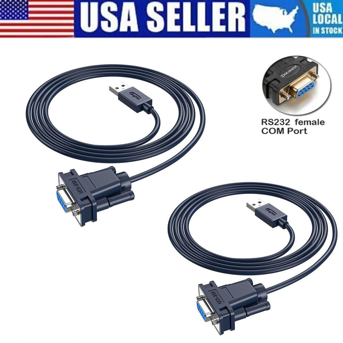 USB 2.0 to Female DB9 RS232 Serial Converter 9 Pin Adapter Cable for PDA Lot USB 2.0 to Female DB9 RS232 Serial Converter 9 Pin Adapter Cable for PDA Lot
