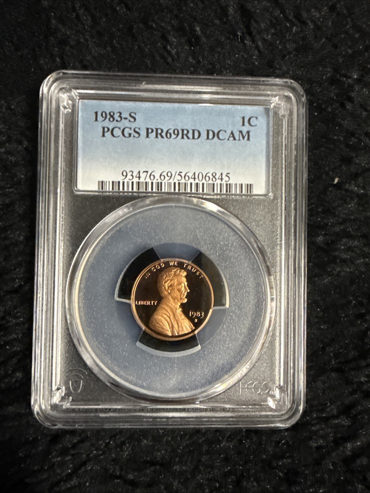 1983-S Lincoln Memorial Cent PR69 RD DCAM PCGS Blue Label