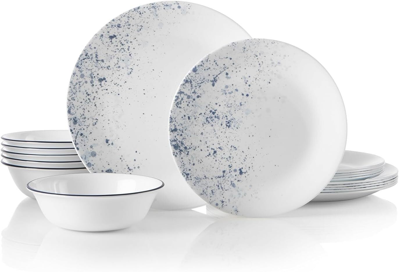 Vitrelle 18-Piece Service for 6 Dinnerware Set Triple Layer Glass Chip Resistant