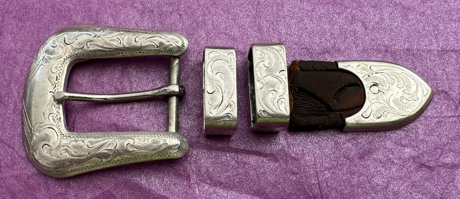 Vintage Antique Mid Century Newman’s Sterling Silver 4 Pc Ranger Belt Buckle Set Vintage Antique Mid Century Newman’s Sterling Silver 4 Pc Ranger Belt Buckle Set