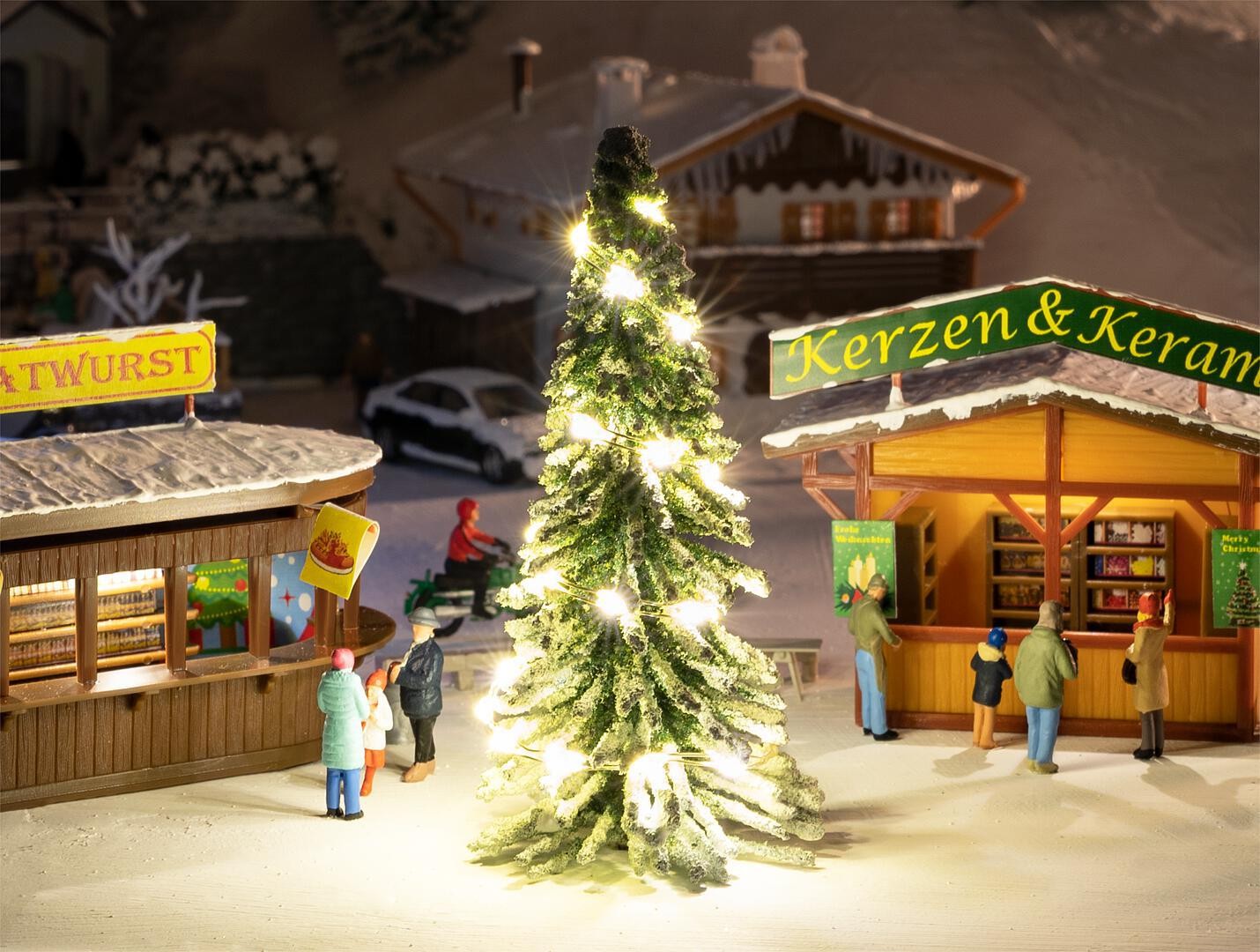 Faller 181245 HO Scale Lighted Christmas Tree Action Set
