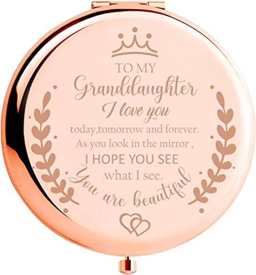 Soulpetals Granddaughter Gifts Compact Mirror Granddaughter-rose Gold
