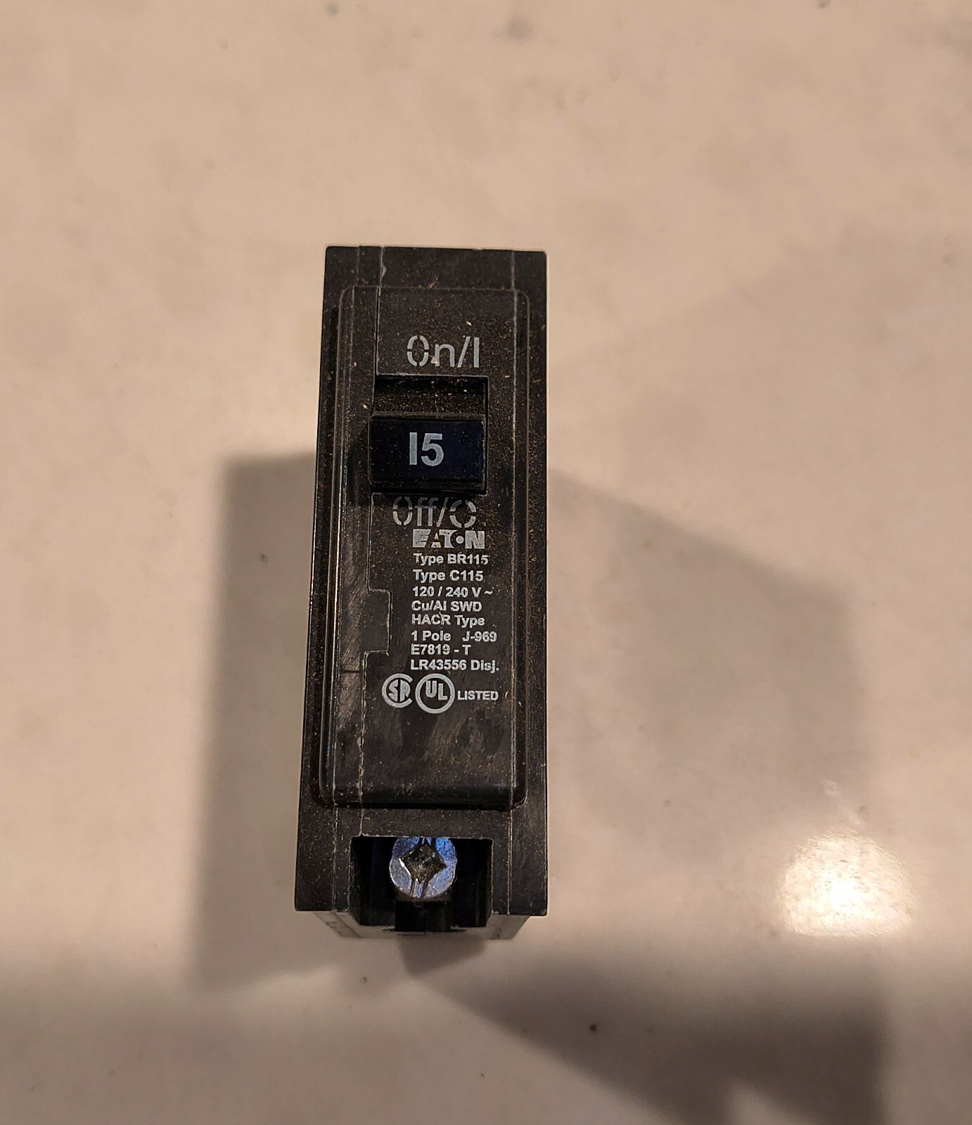 Eaton Corporation BRP115A1CS Single Pole Interchangeable Circuit Breaker 120V 15